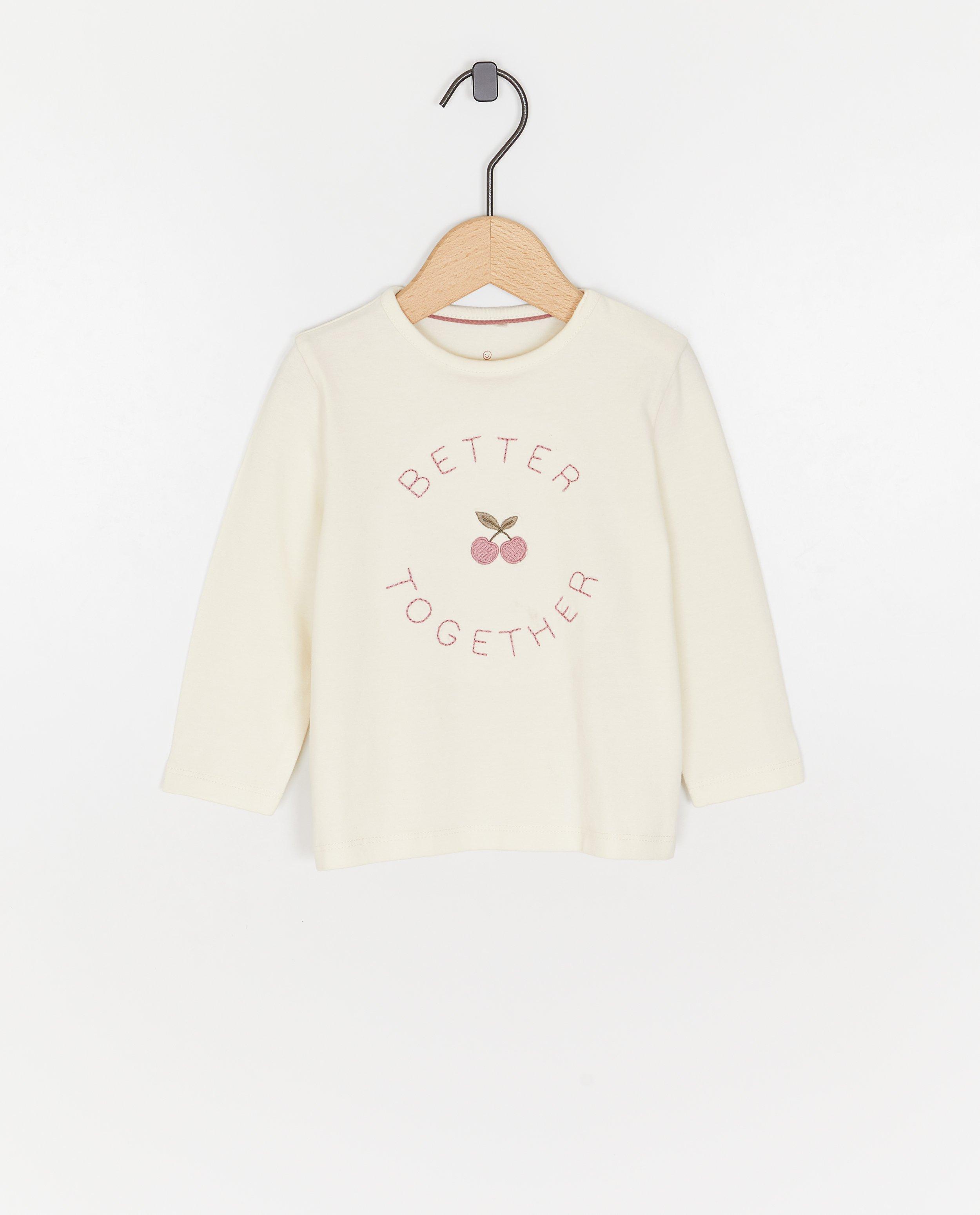 Longsleeve met borduursel - Product Detail - wit - afbeelding nummer 1