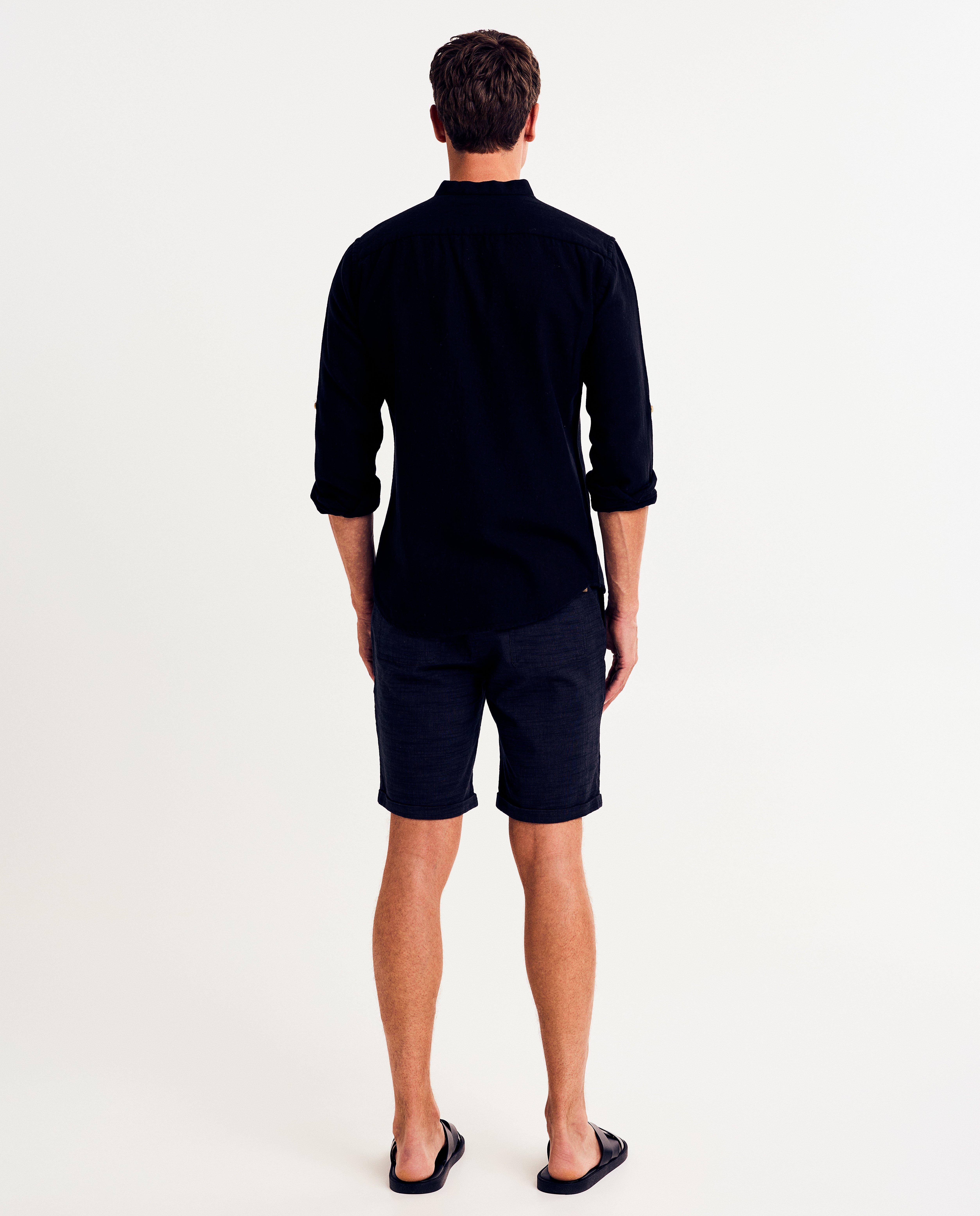 Hemd met linnen, slim fit - Product Detail - zwart - afbeelding nummer 3