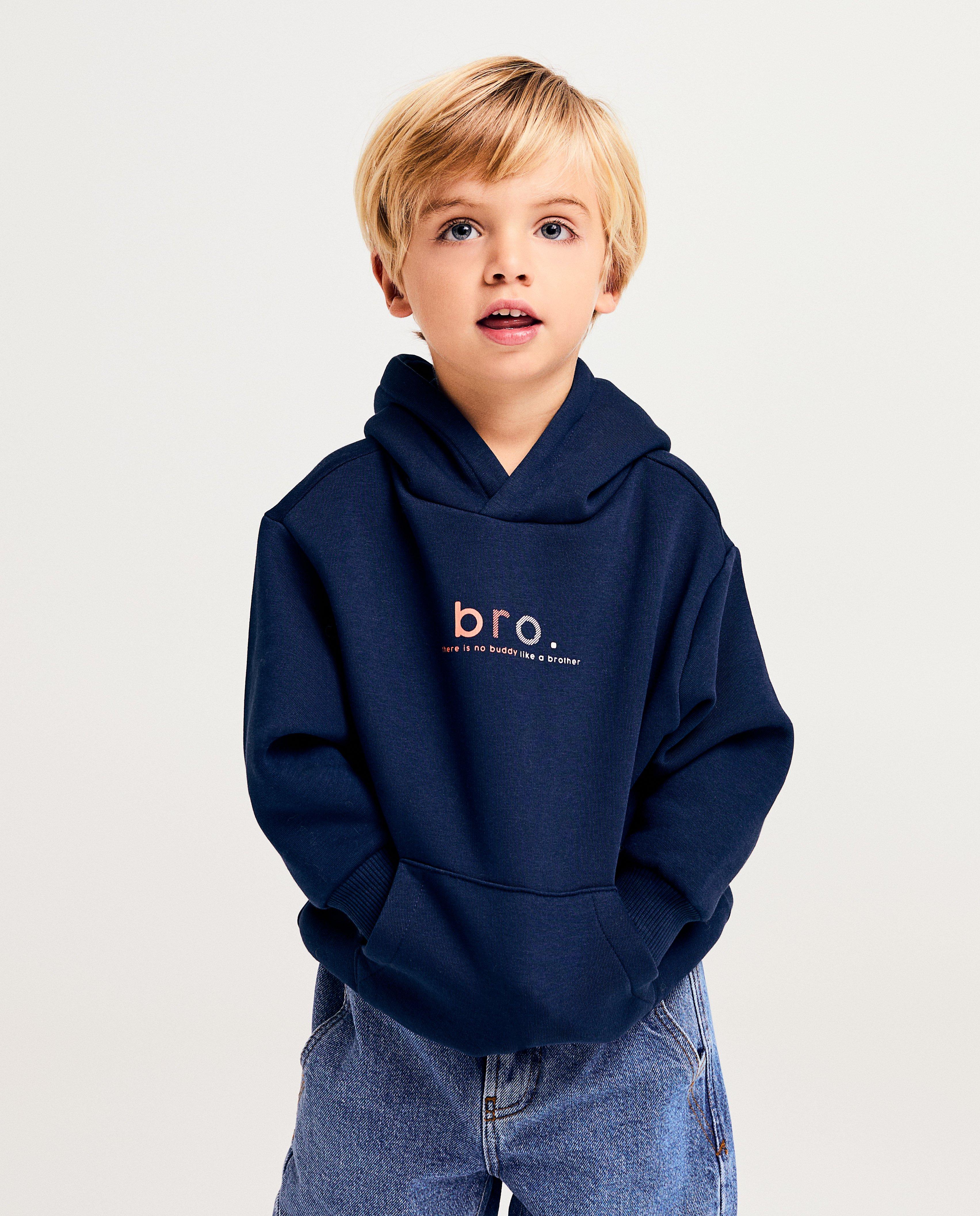 Hoodie met opschrift in reliëf - null - Kidz Nation