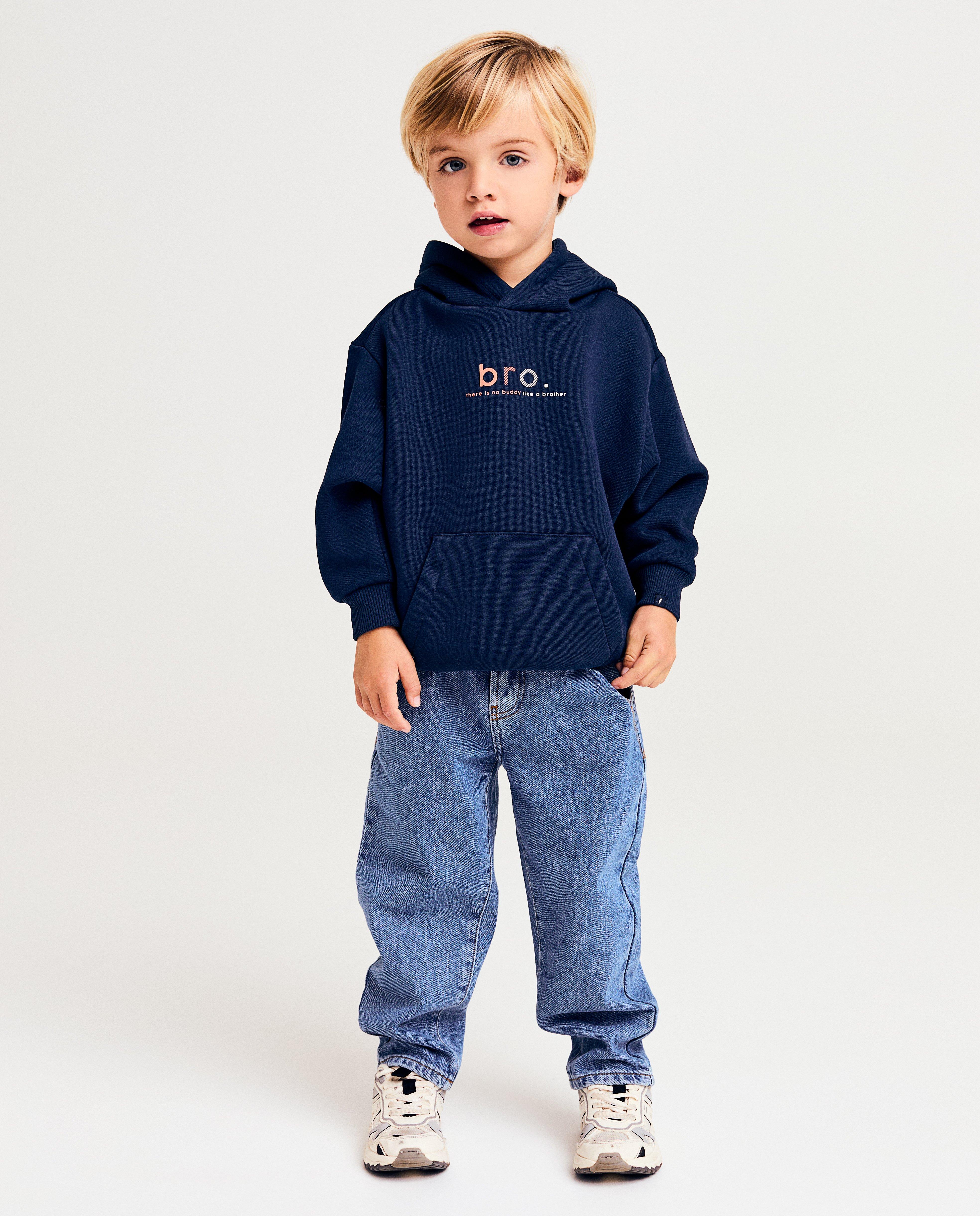 Sweaters - Hoodie met opschrift in reliëf
