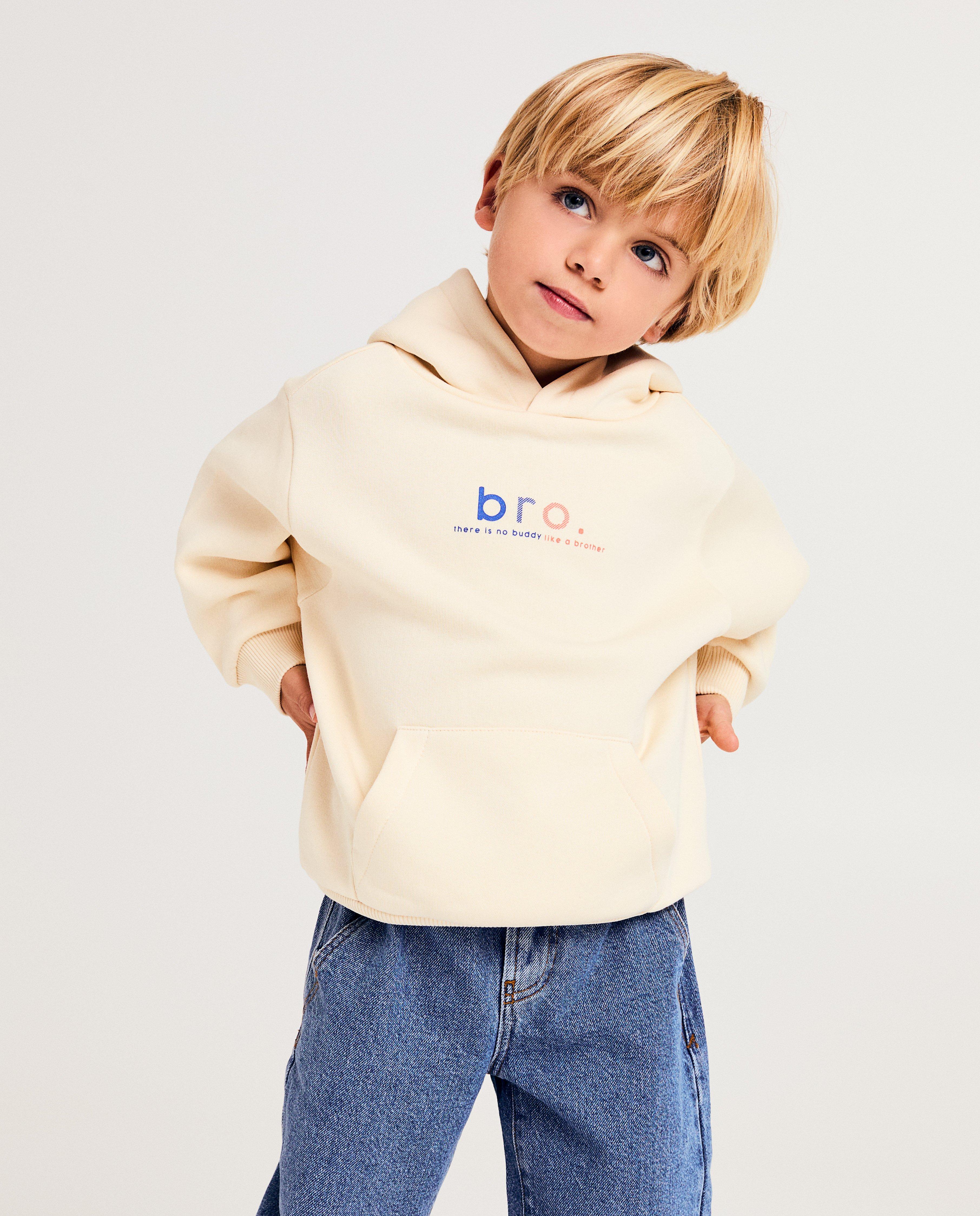 Hoodie met opschrift in reliëf - null - Kidz Nation