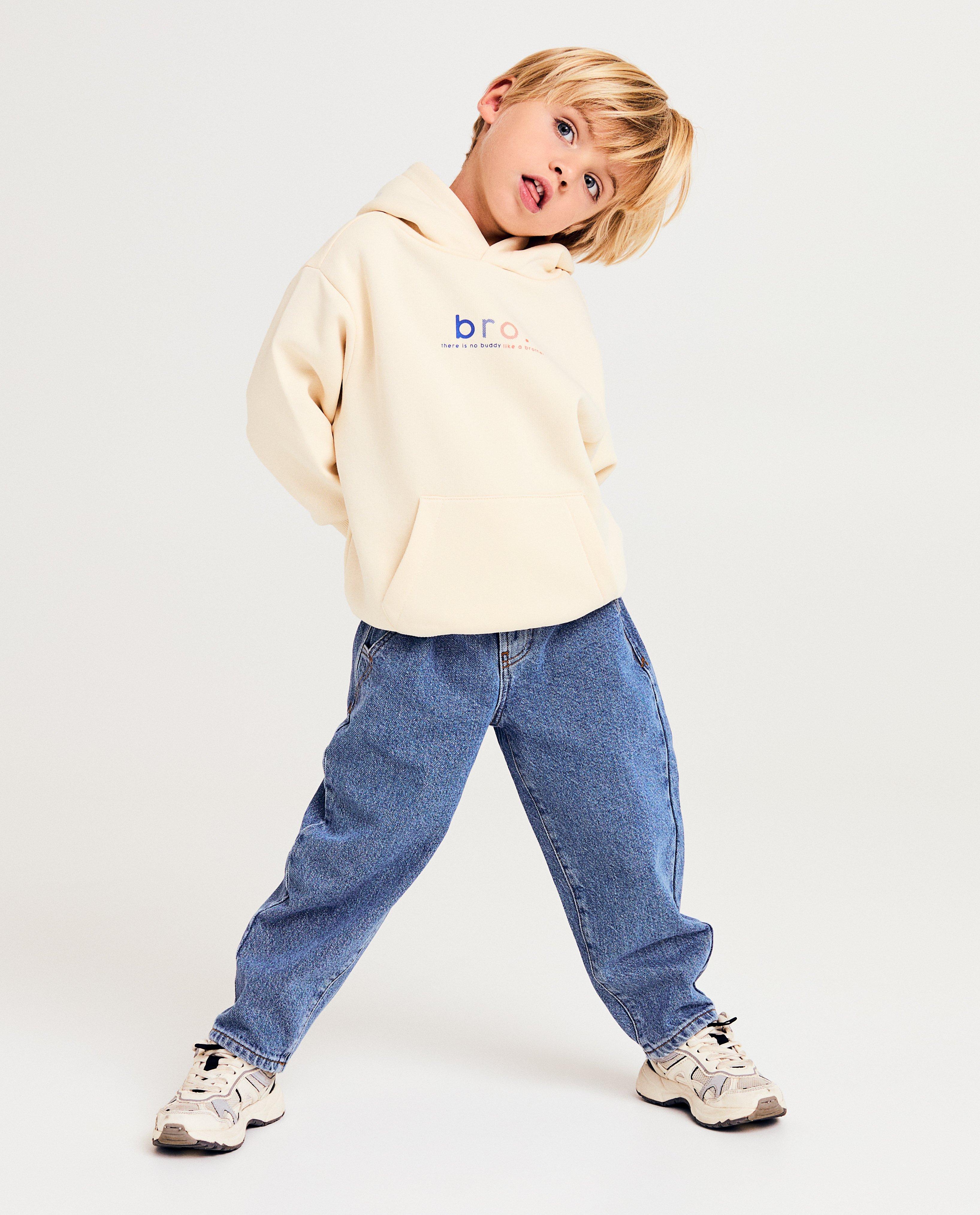Sweaters - Hoodie met opschrift in reliëf