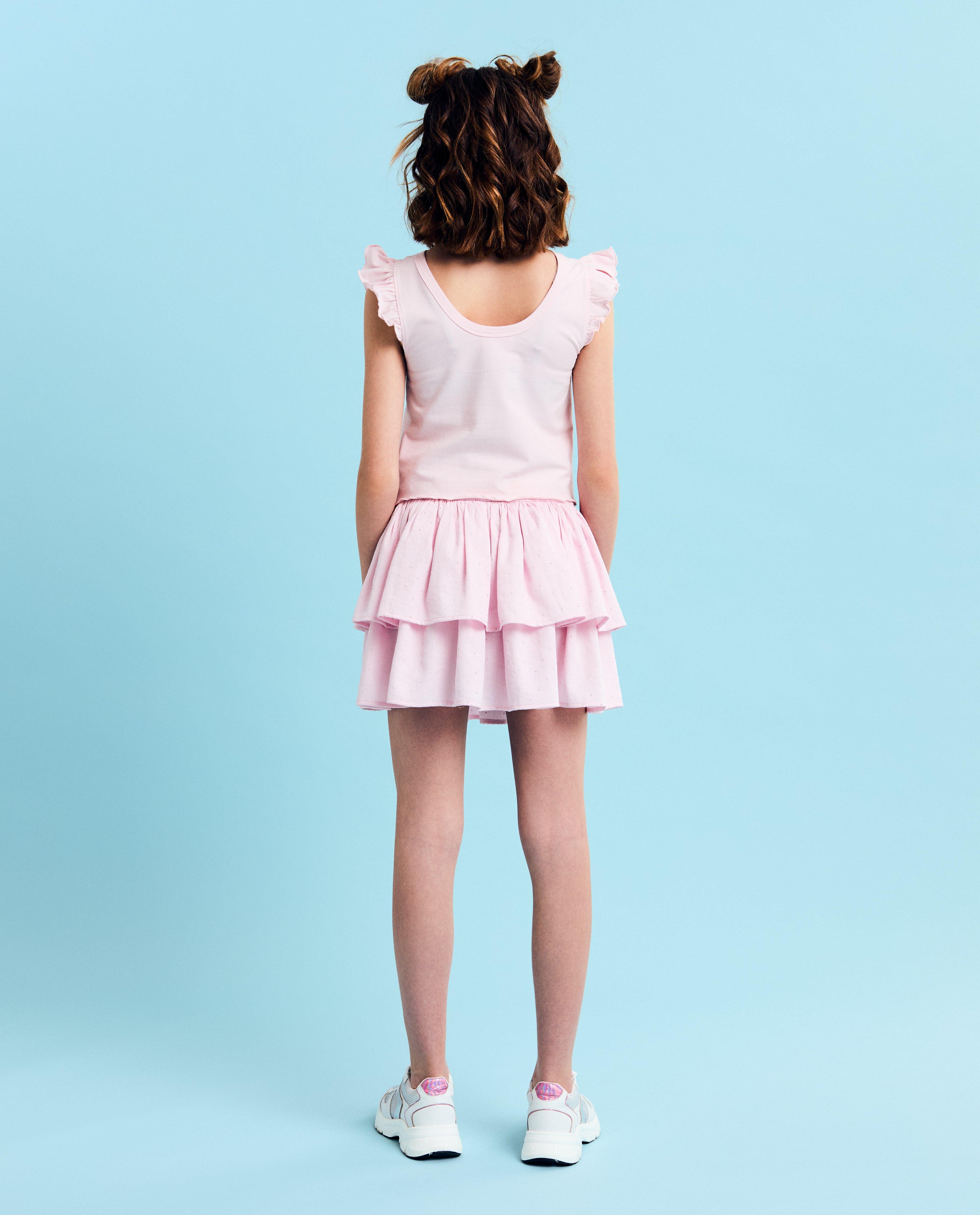 T-shirts - Top met opschrift van strass-steentjes, 6-14 jaar