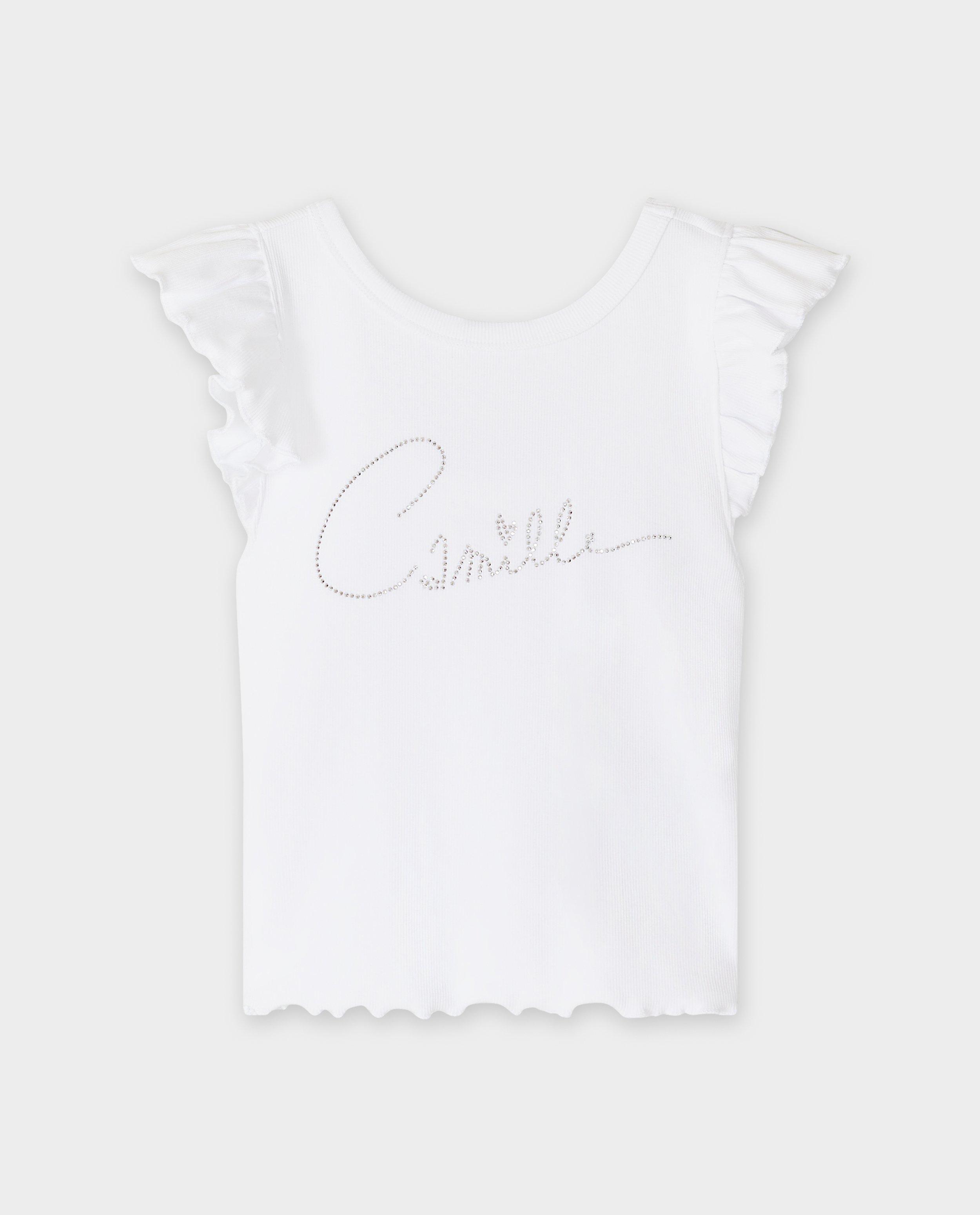 T-shirts - Top met opschrift van strass-steentjes, 6-14 jaar