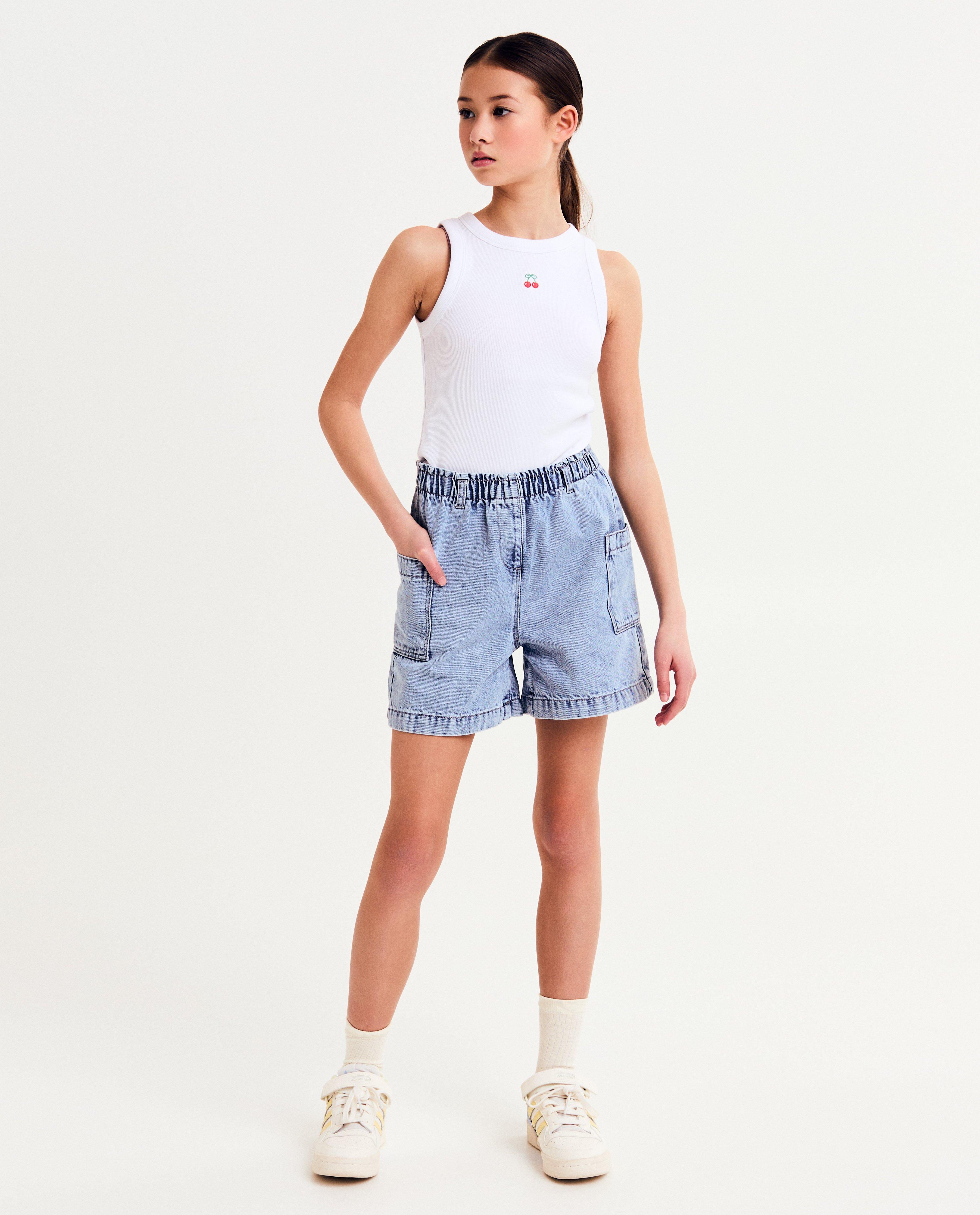 T-shirts - Top met geborduurd strikje