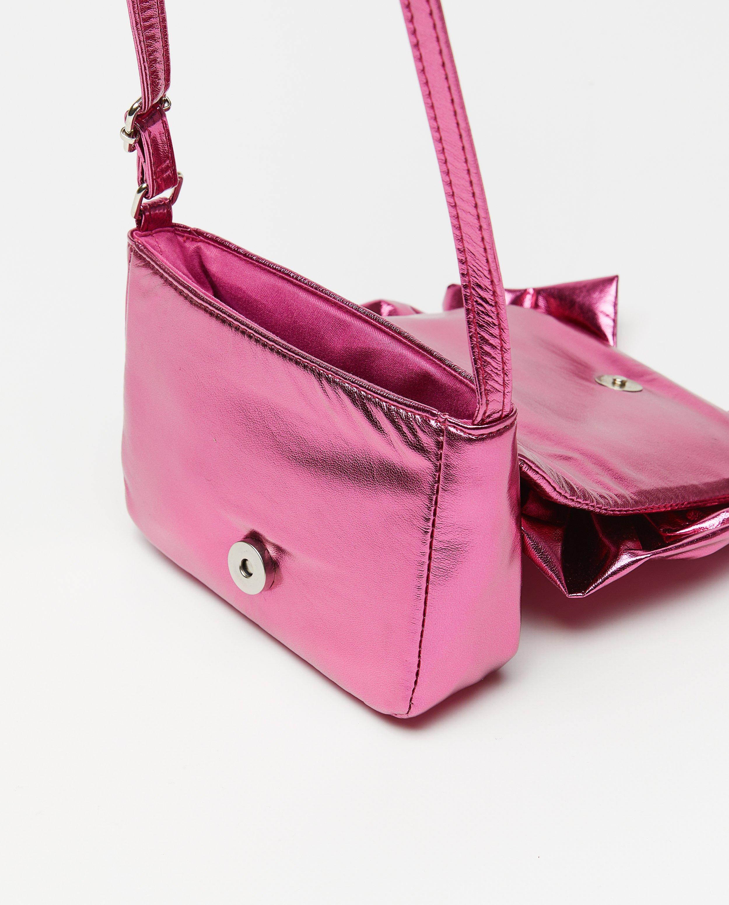 Handtassen - Metallic handtas met strik