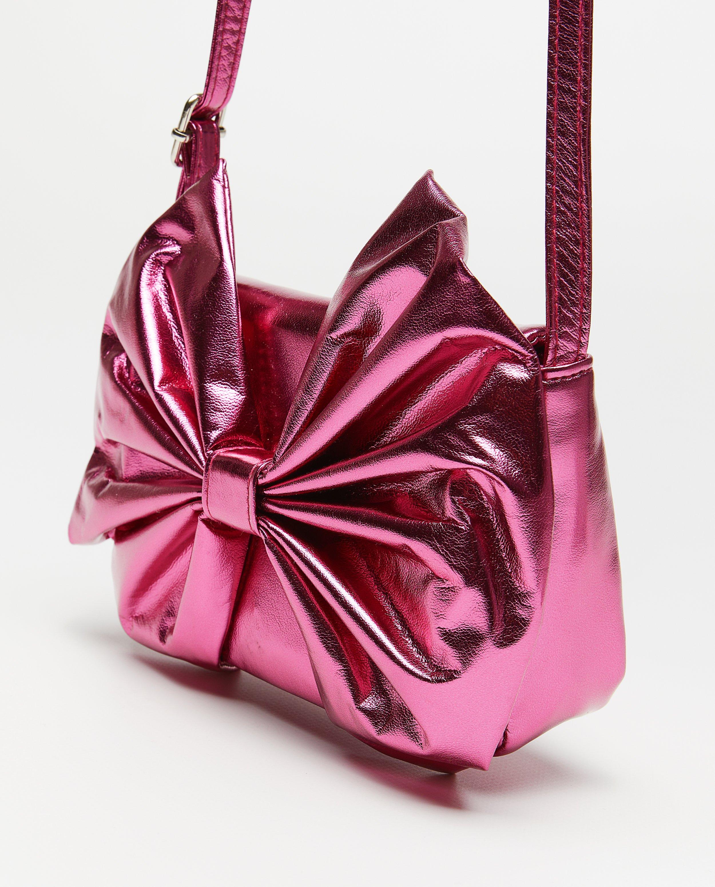 Handtassen - Metallic handtas met strik