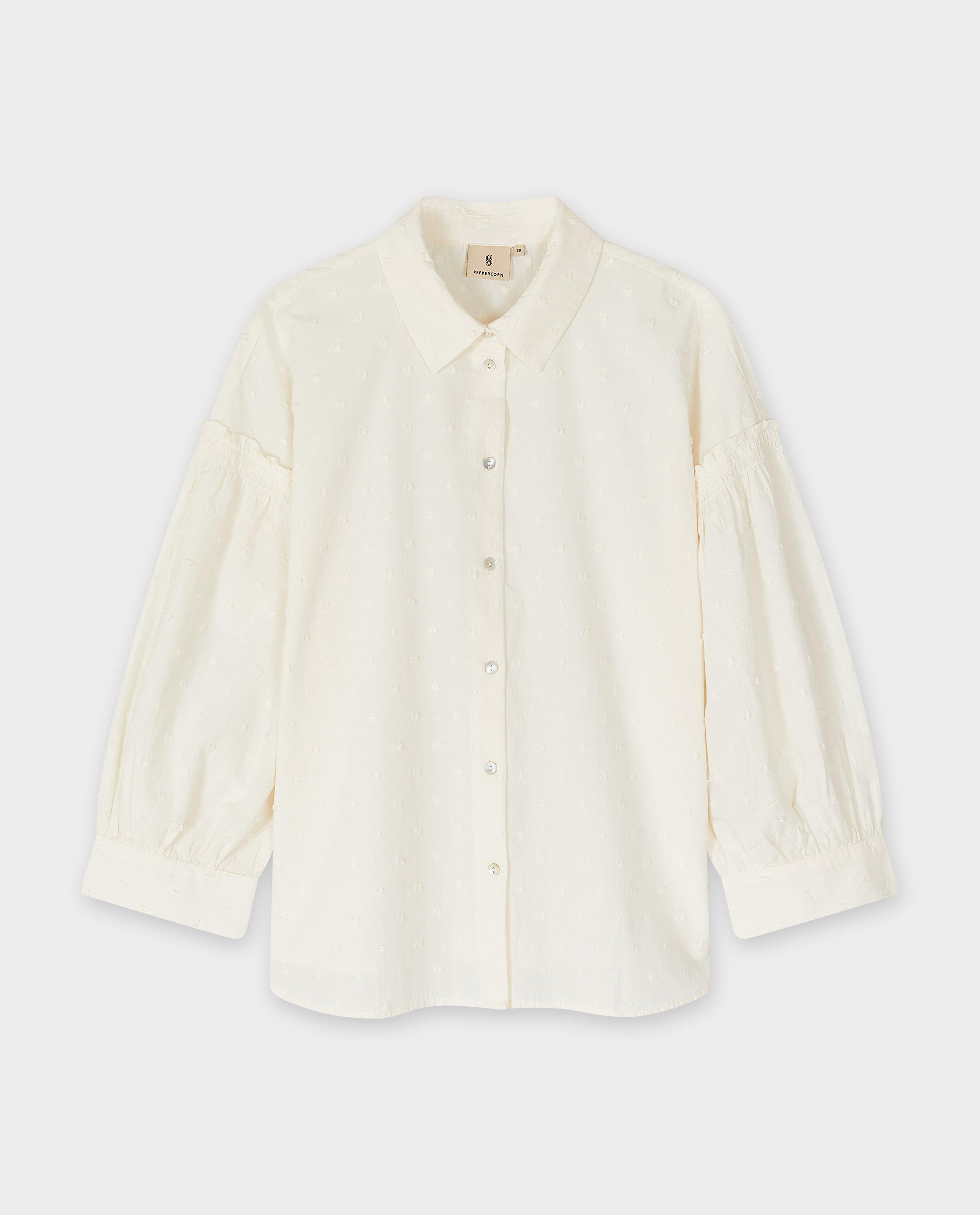 Hemden - Witte blouse met reliëfpatroon