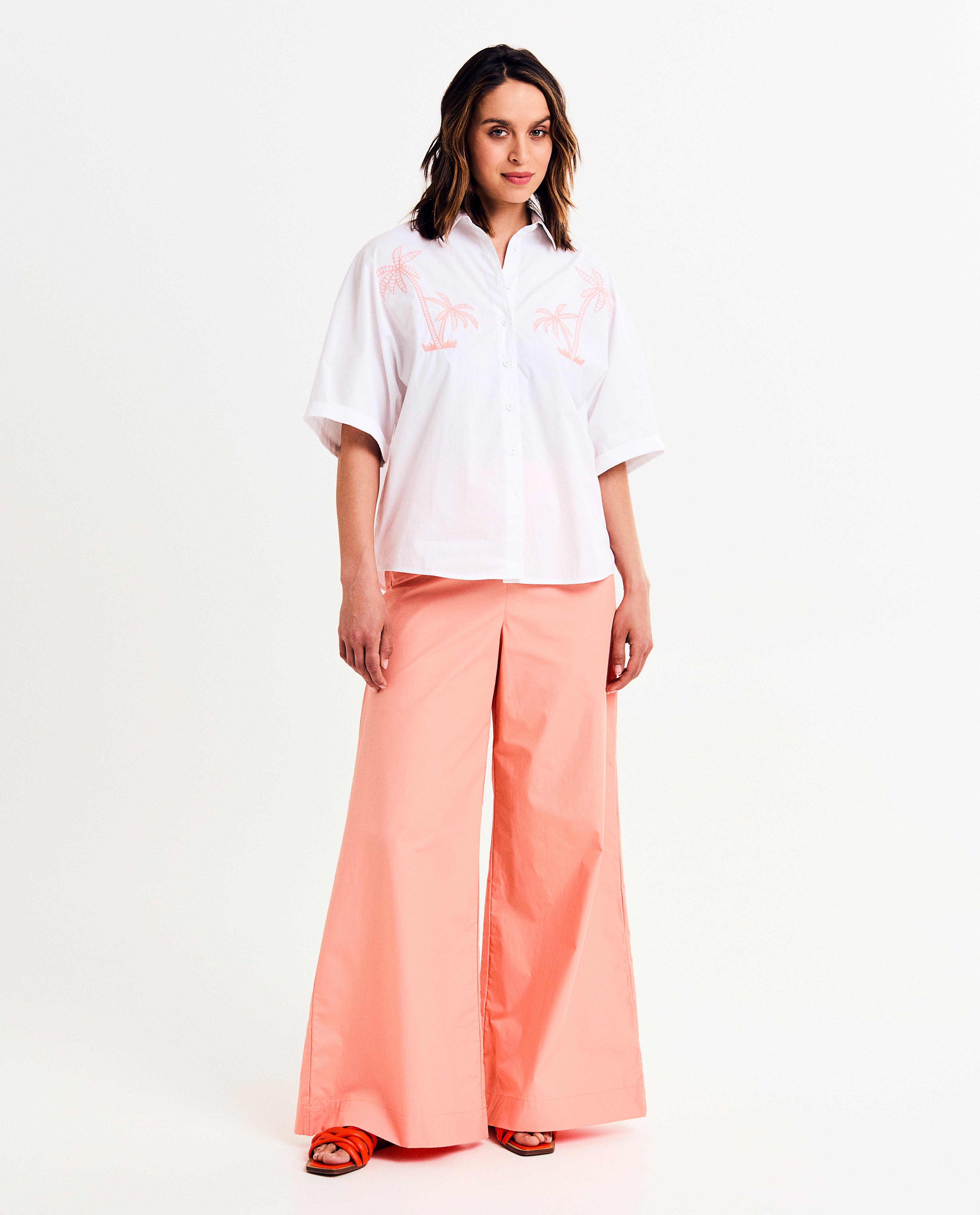 Chemises - Hemd met geborduurde palmbomen, oversized fit