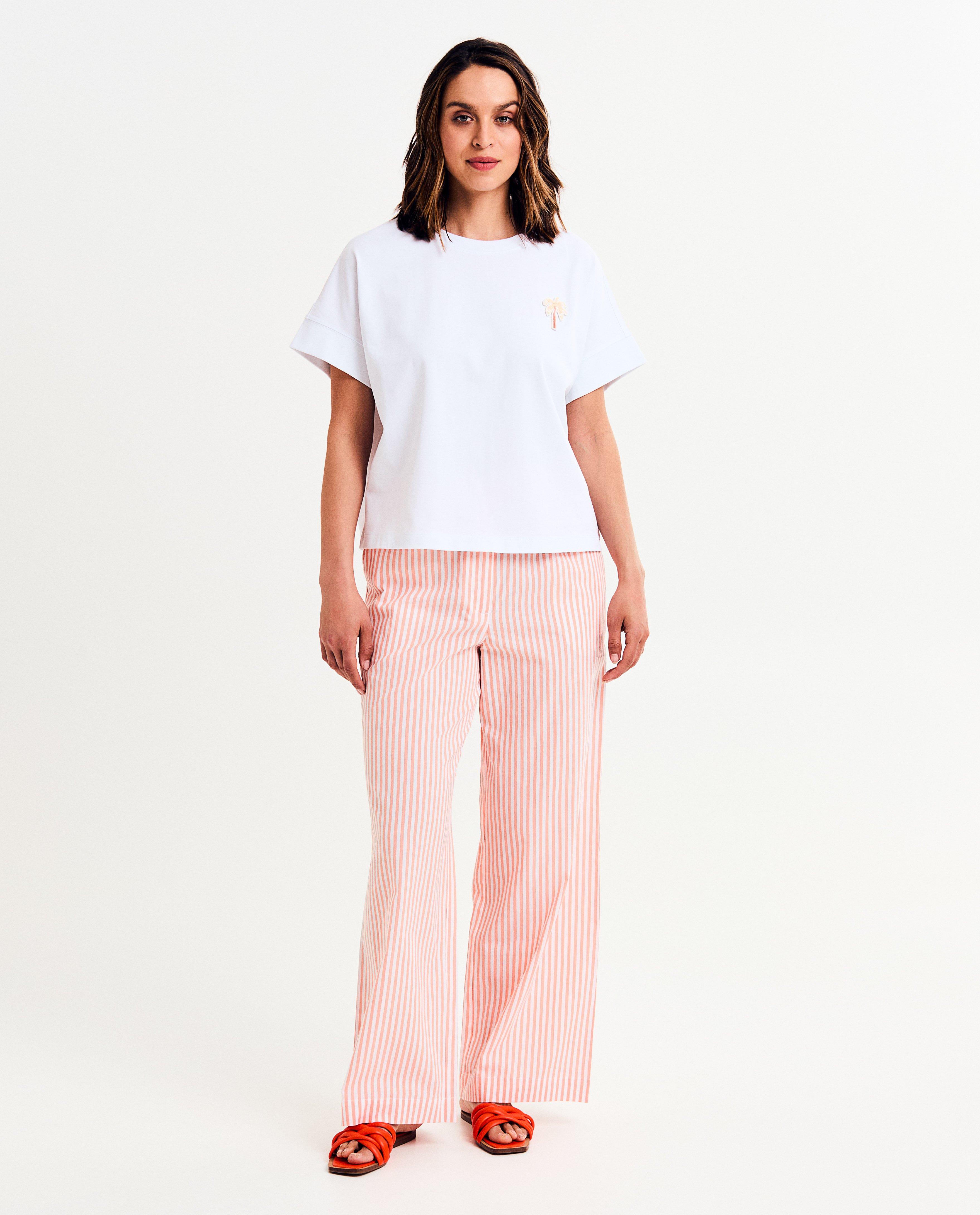 T-shirts - T-shirt met palmboom van parels, loose fit