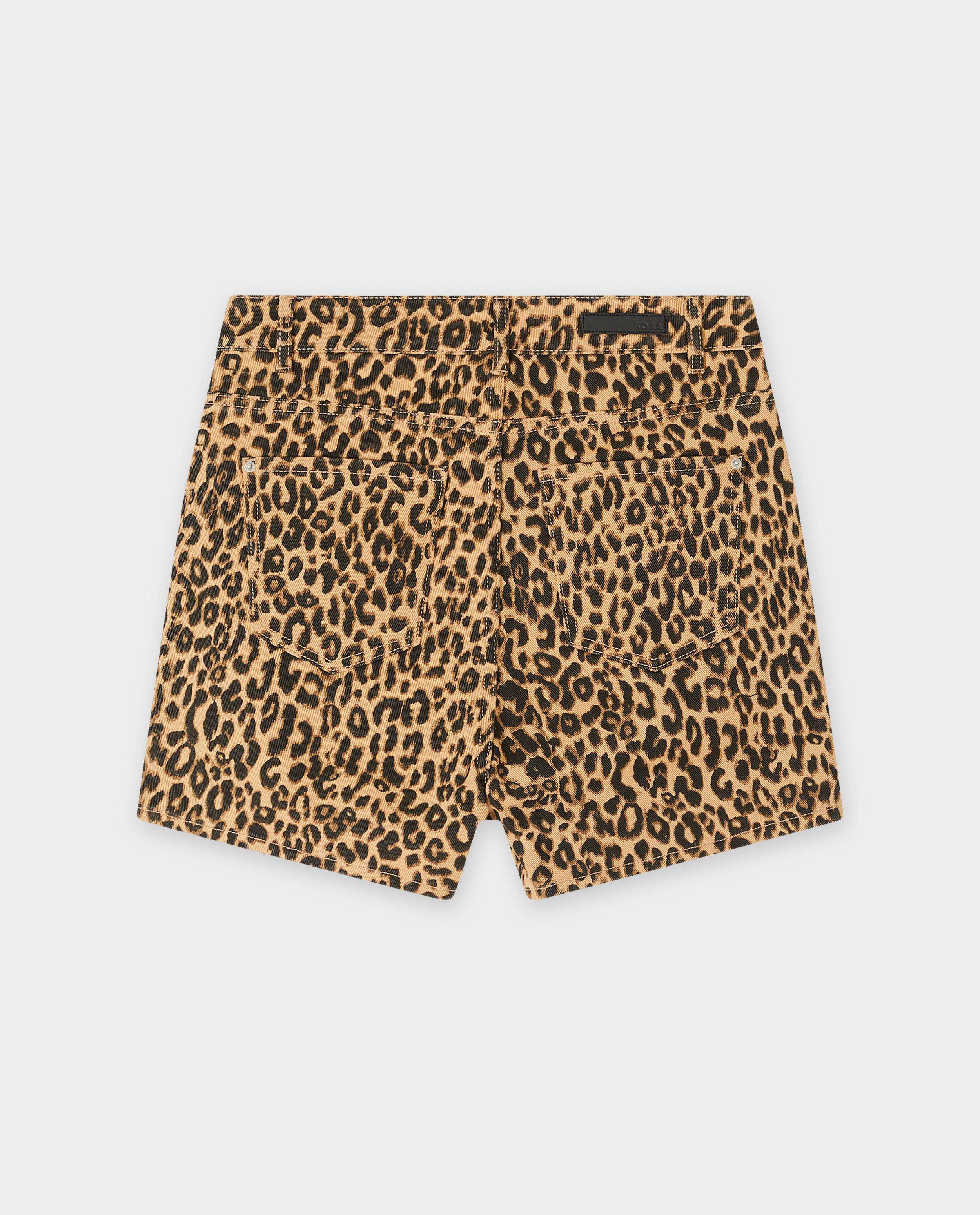 Shorts - Short en jean avec imprimé léopard