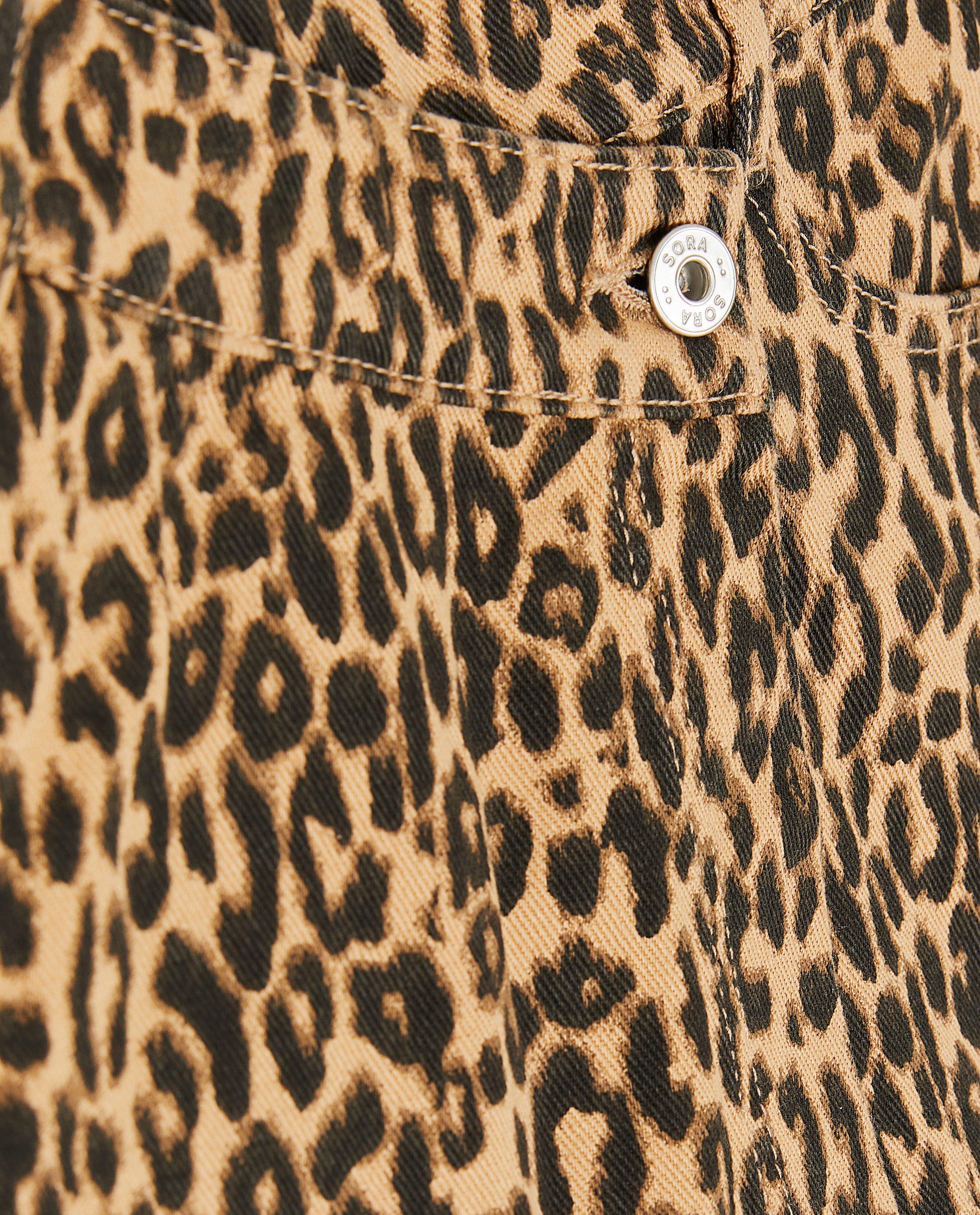 Shorten - Jeansskort met luipaardprint
