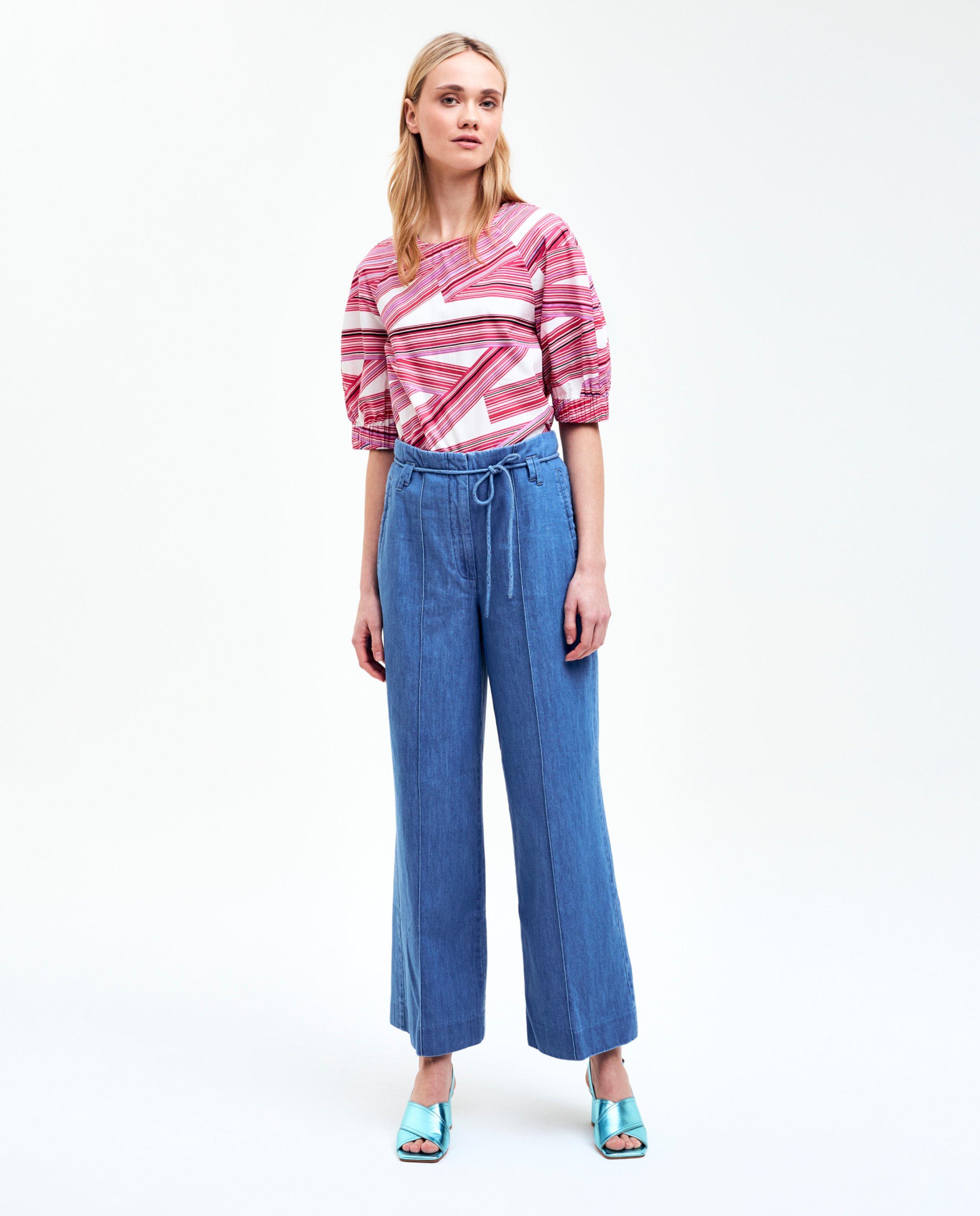 Blauwe jeansbroek, straight fit - null - CKS Dames