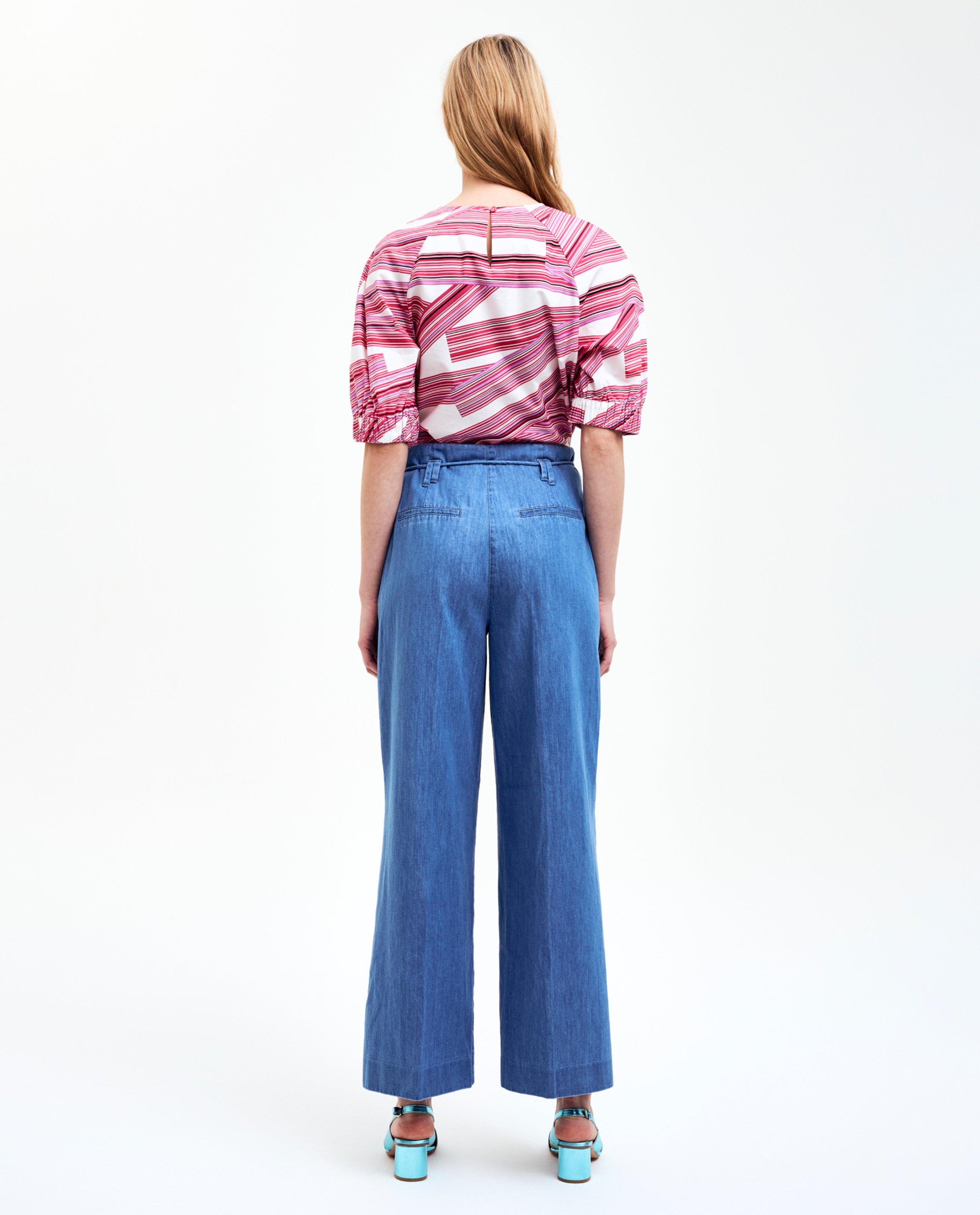Broeken - Blauwe jeansbroek, straight fit