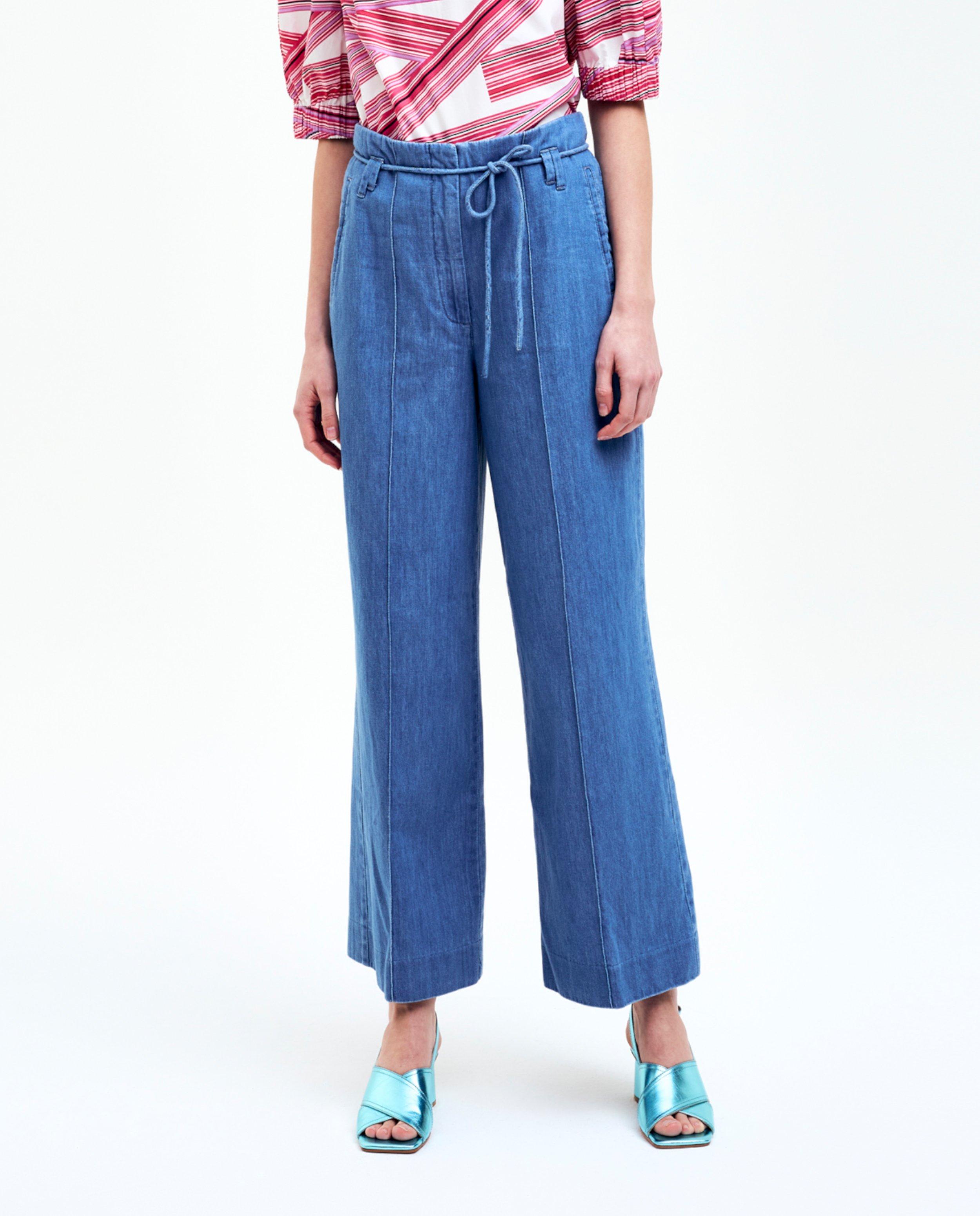 Broeken - Blauwe jeansbroek, straight fit