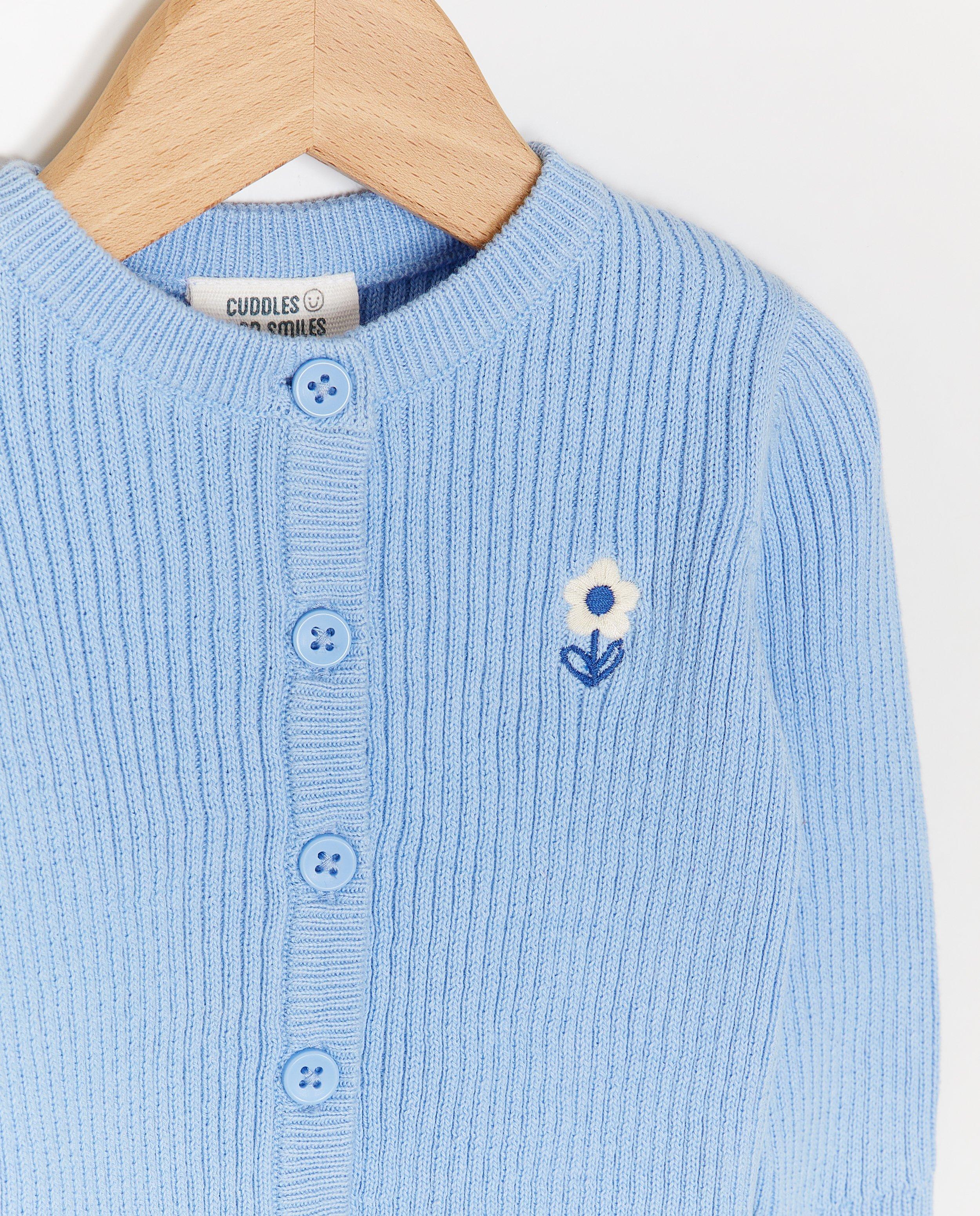 Cardigan - Cardigan met geborduurde bloem