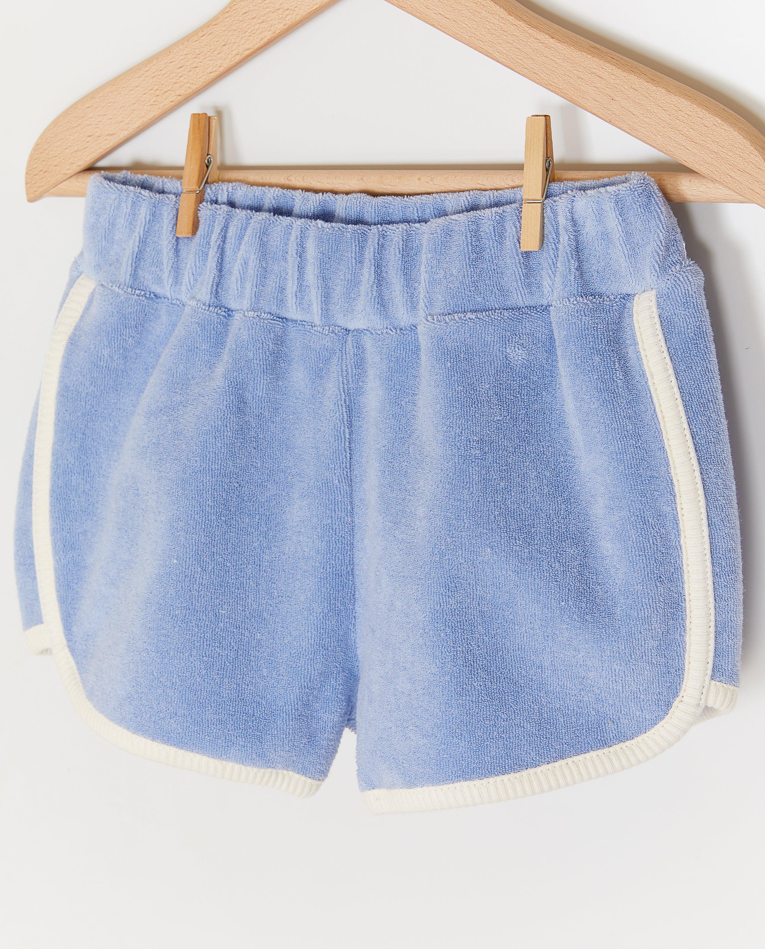 Shorten - Short van badstof met sierbiezen