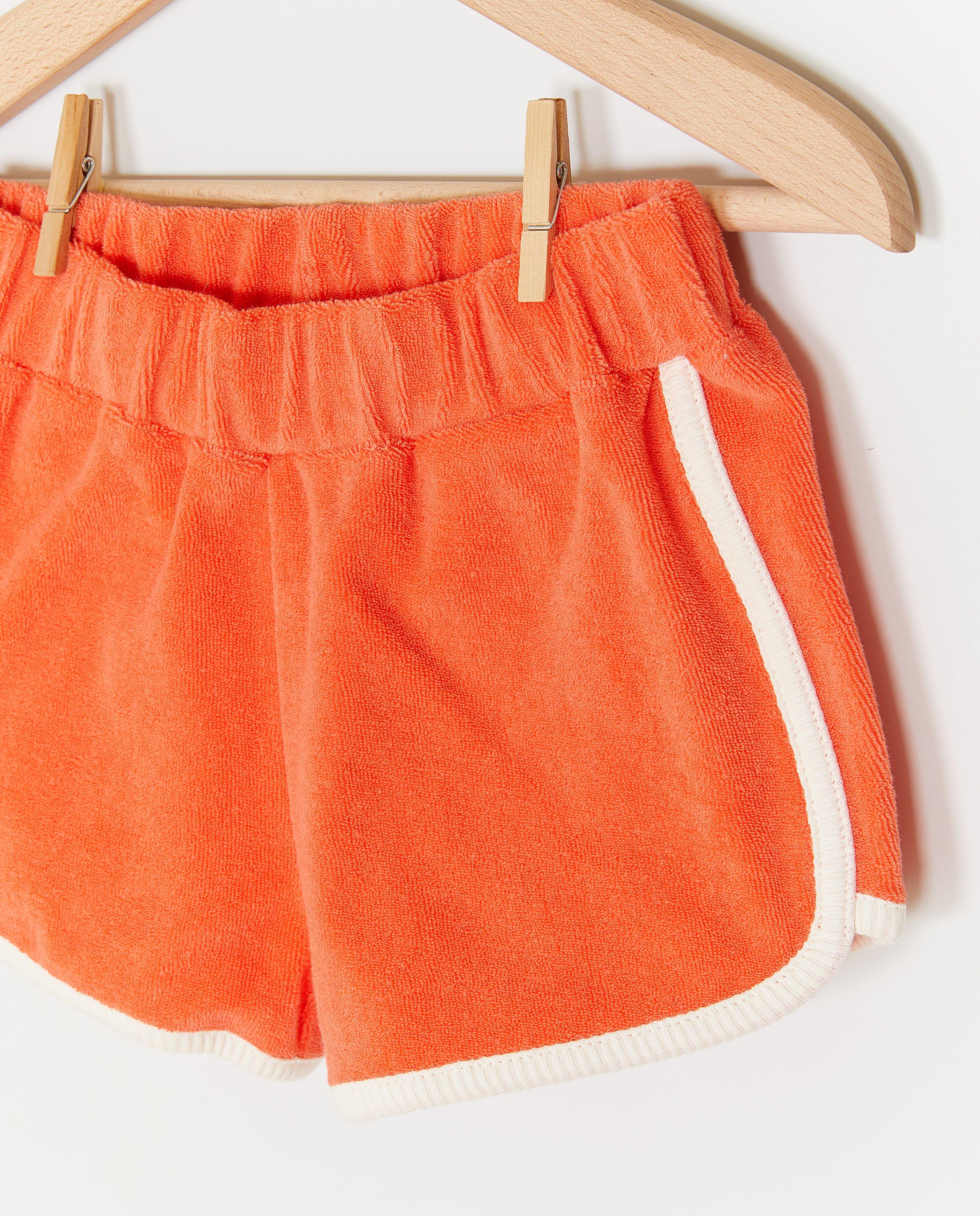 Shorten - Short van badstof met sierbiezen