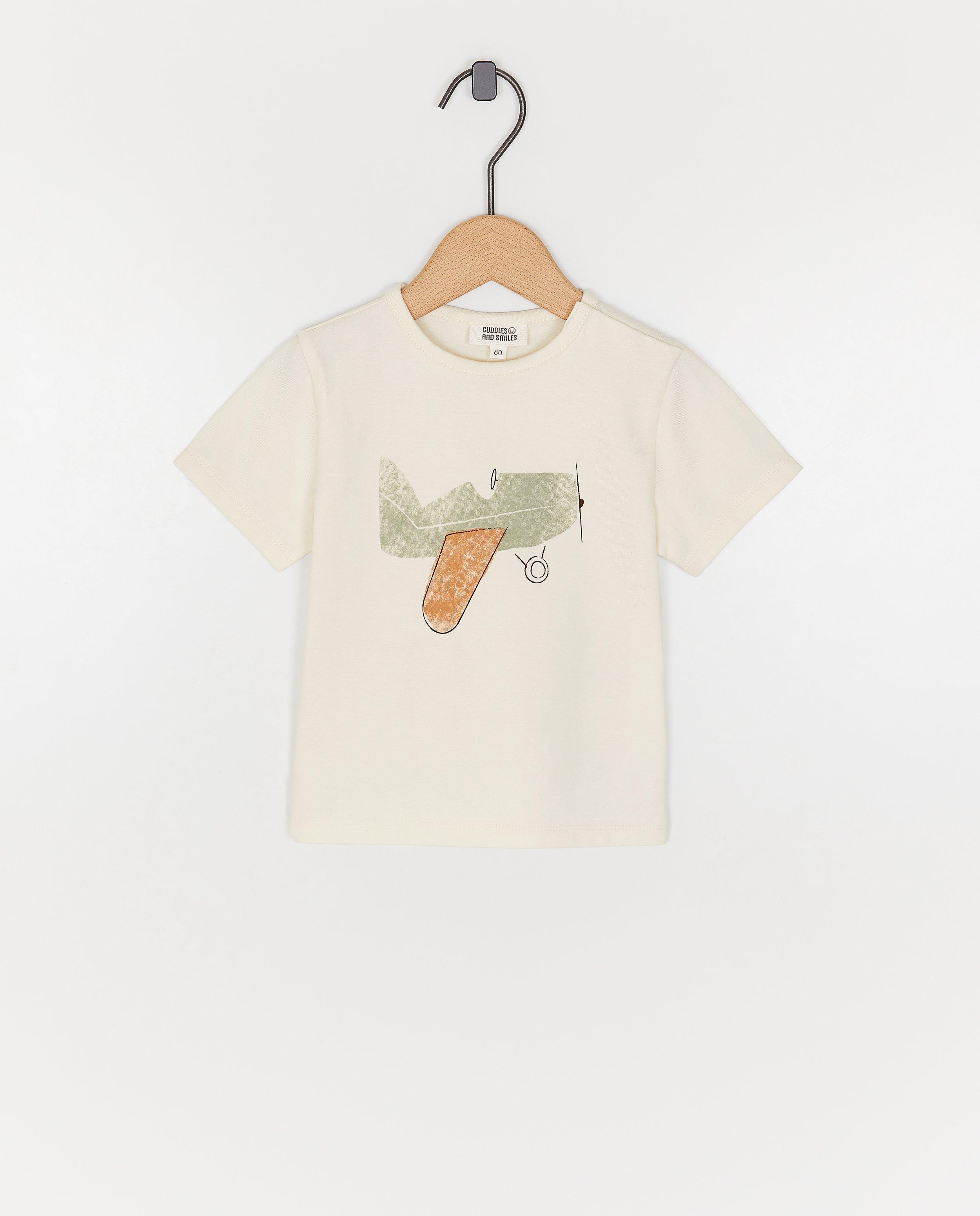 T-shirt met print vliegtuig - null - Cuddles and Smiles
