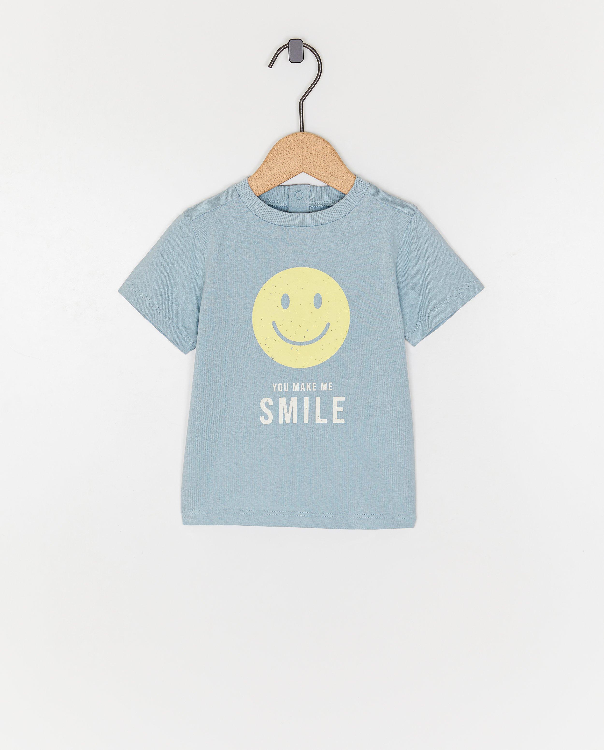 T-shirt met retro print smiley - null - Besties