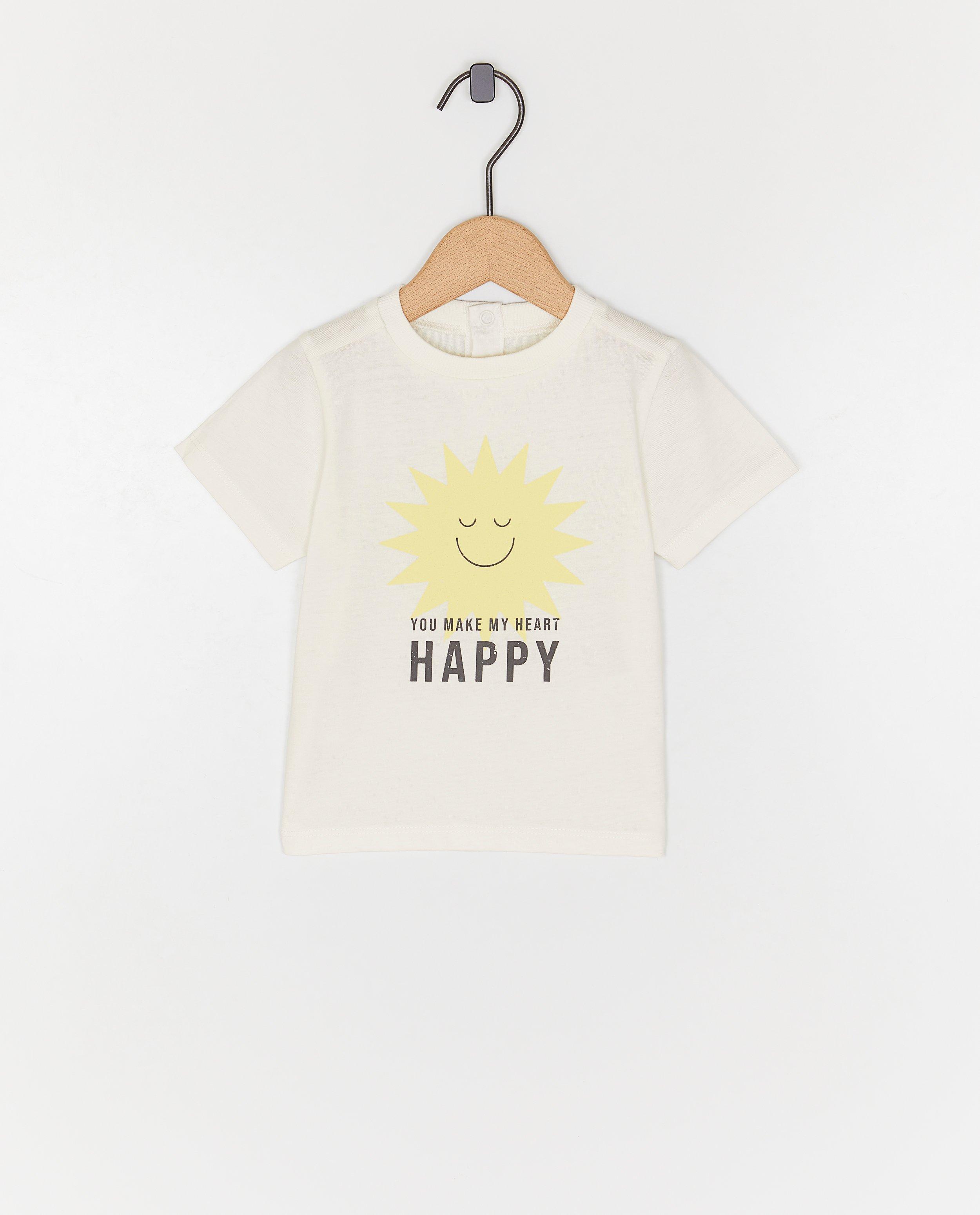 T-shirt met retro print zon - null - Besties