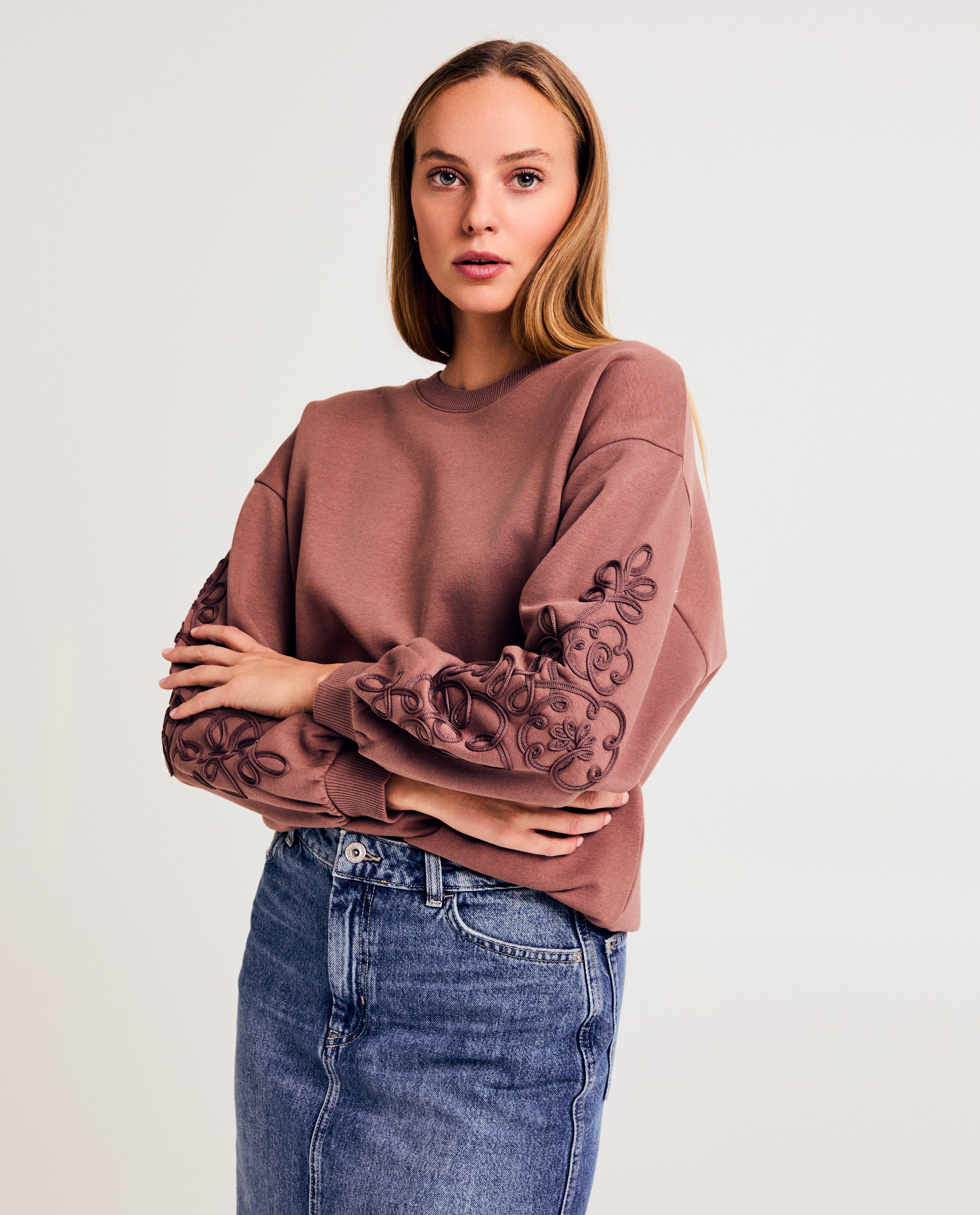 Sweater met geborduurde bloemen - null - Sora