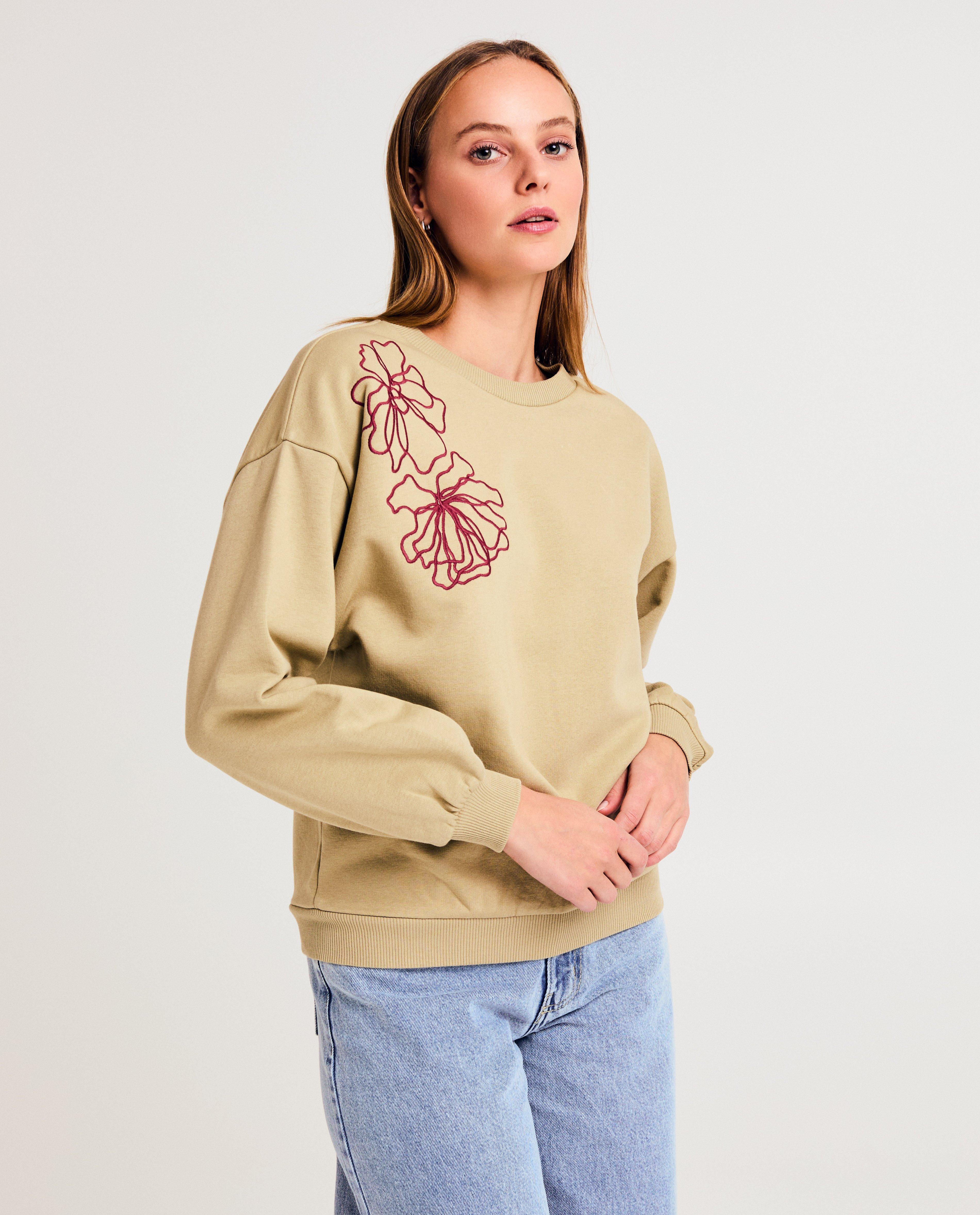 Sweater met geborduurde bloemen - null - Sora