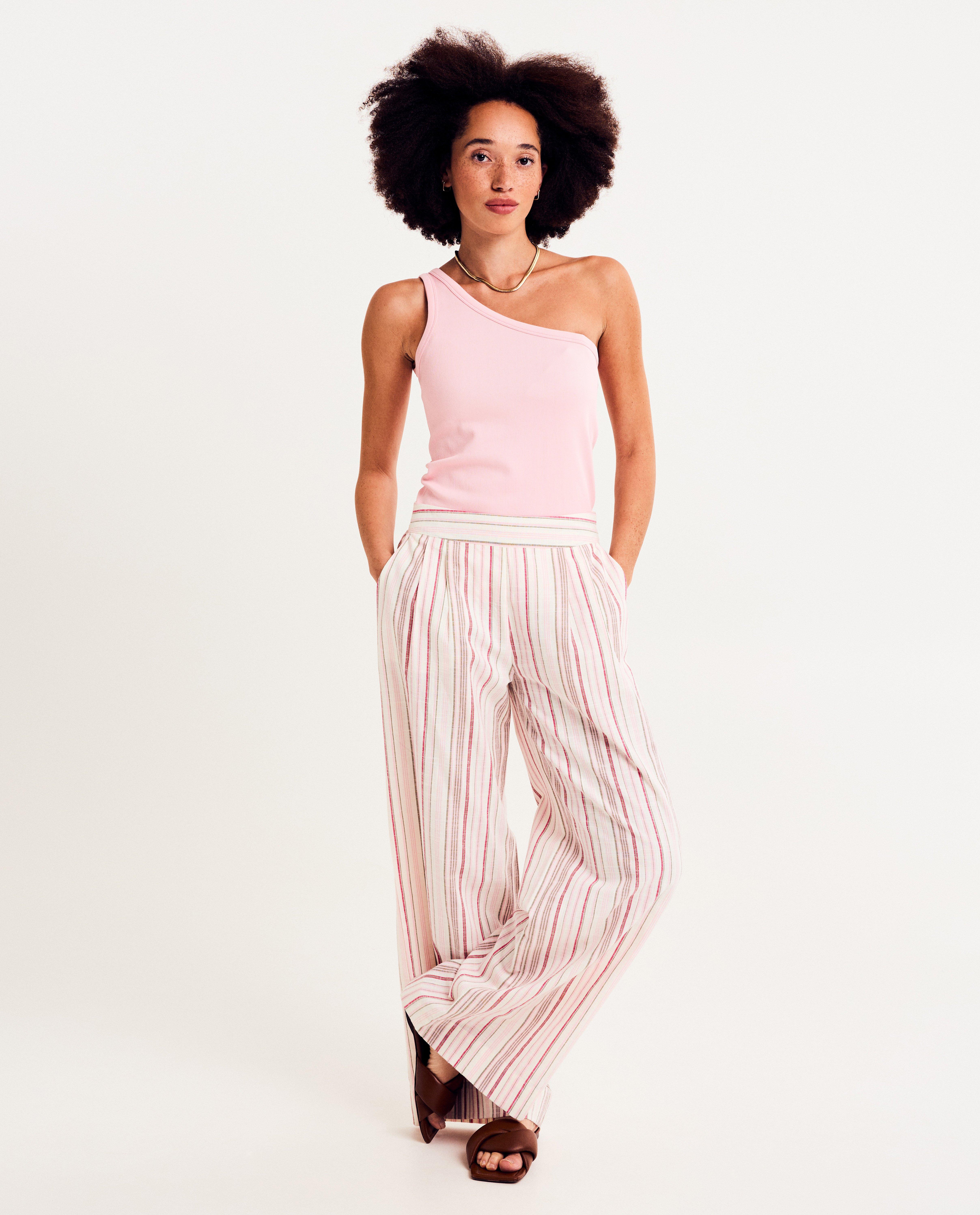 T-shirts - Asymmetrische top met fijne rib