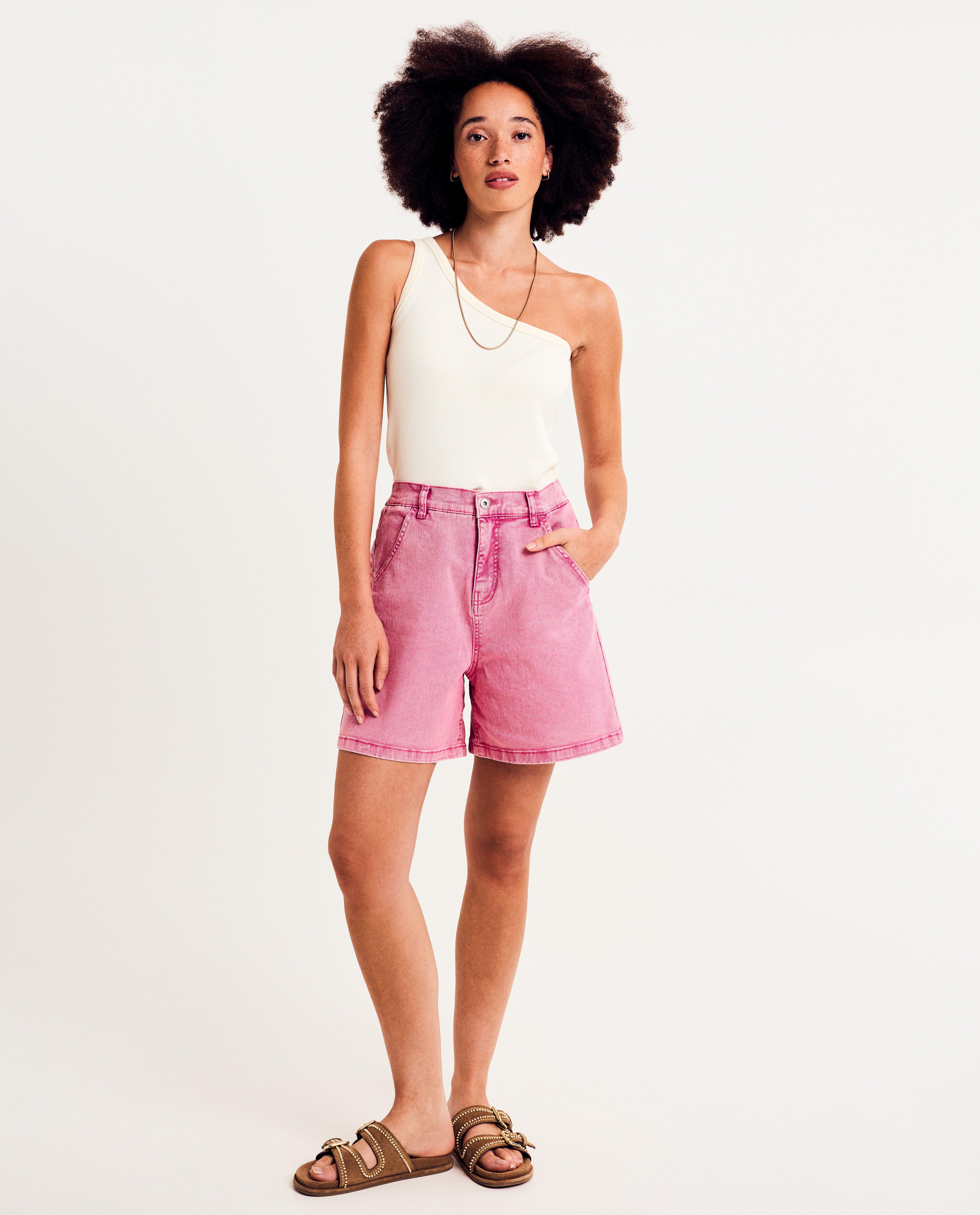 T-shirts - Asymmetrische top met fijne rib