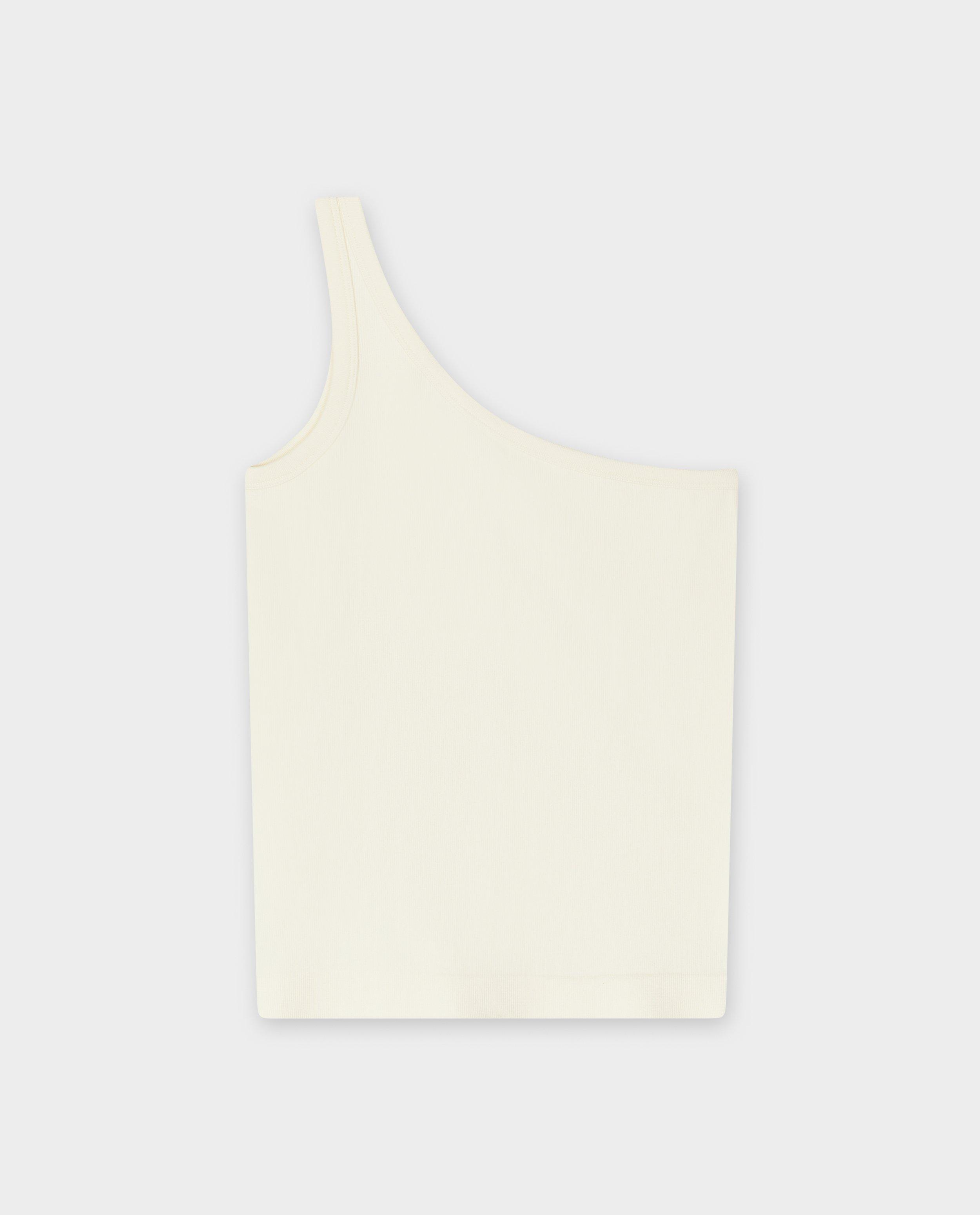 T-shirts - Asymmetrische top met fijne rib