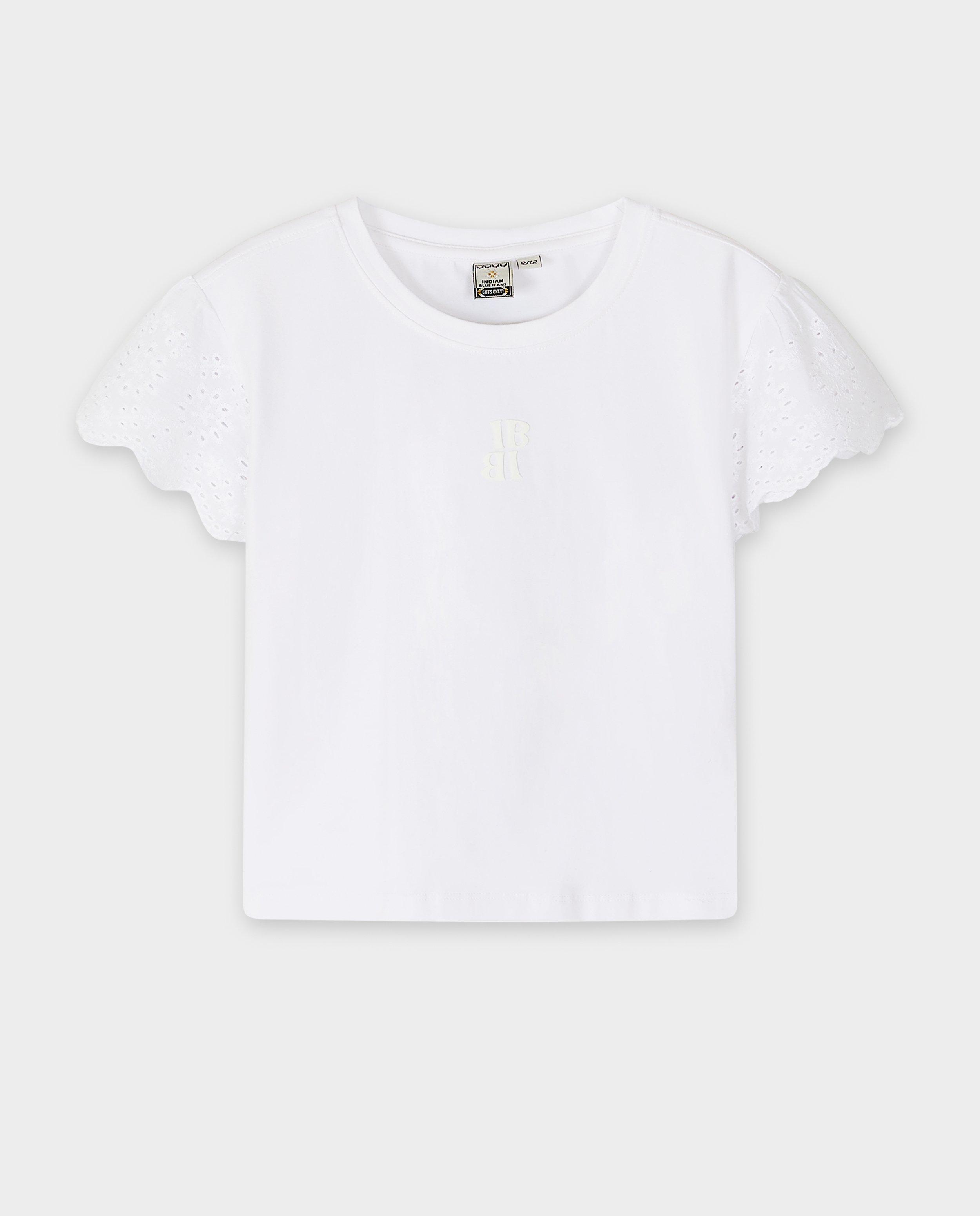 T-shirt met broderie anglaise - null - Indian Blue Jeans
