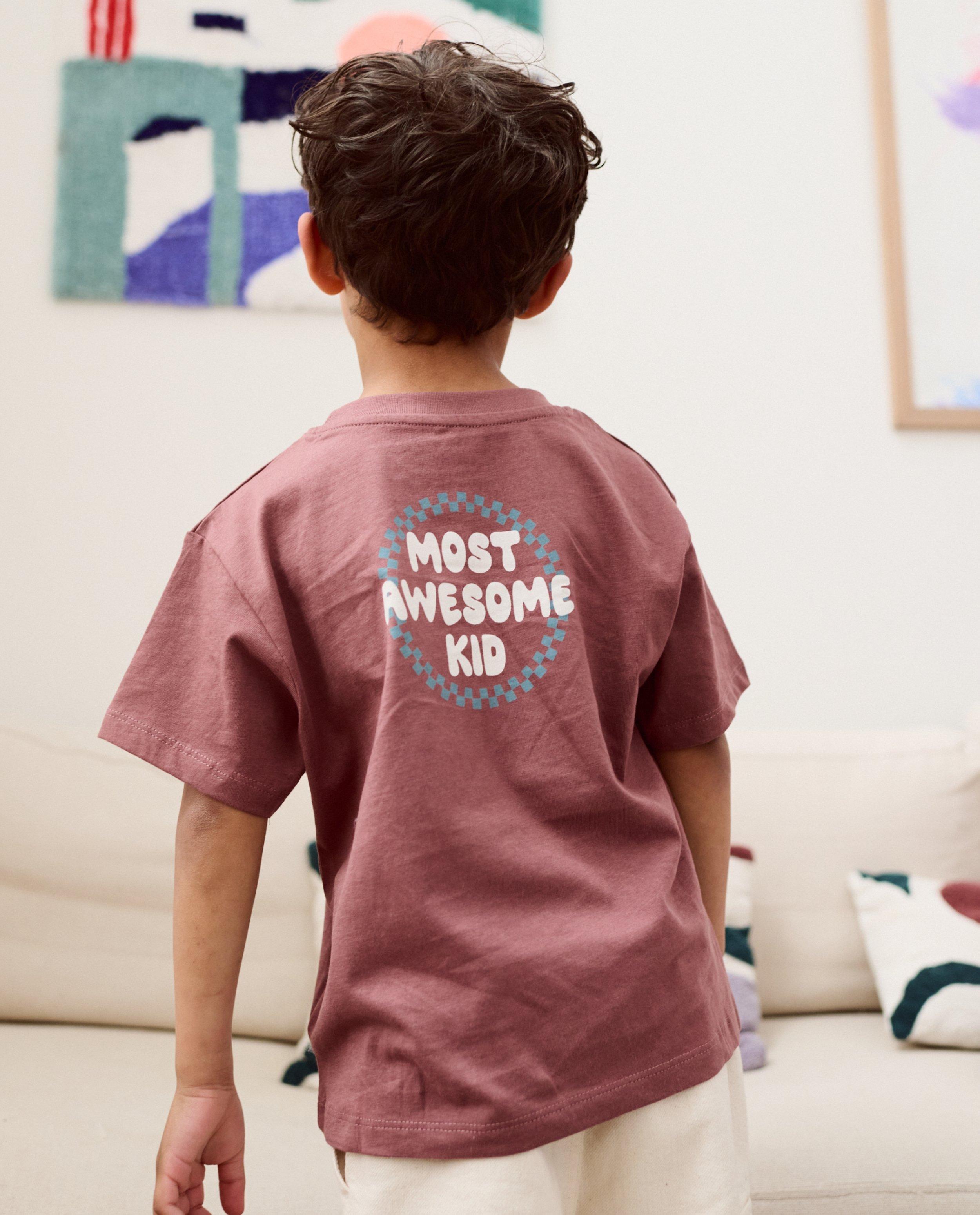 Biokatoenen T-shirt met backprint, 98-128 - null - Familystories