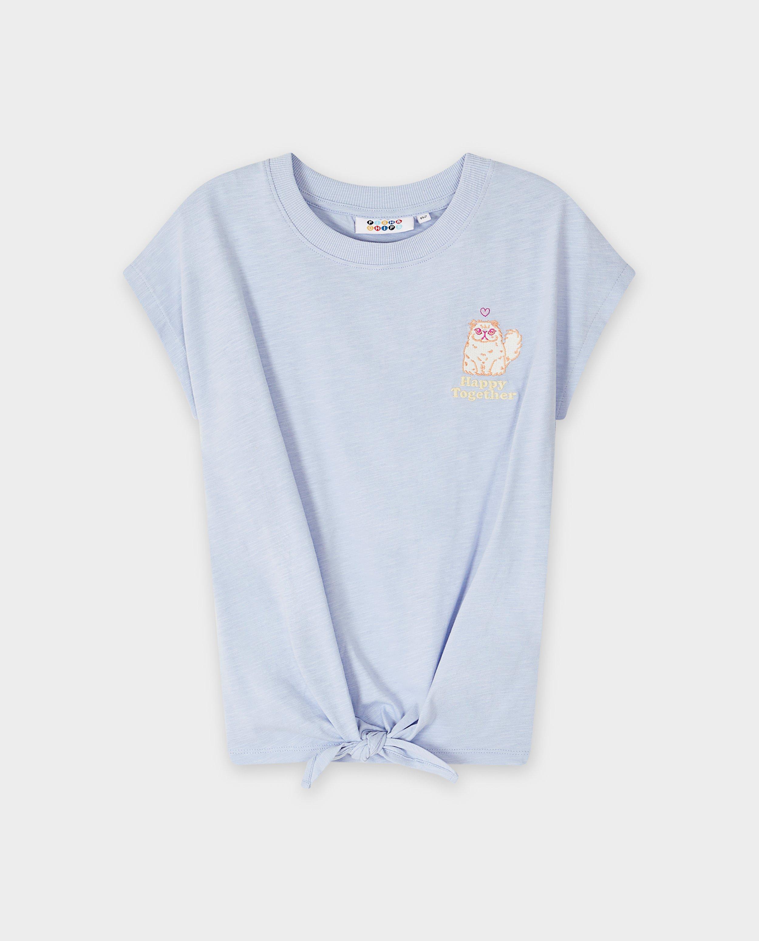 T-shirts - T-shirt met geborduurde kat