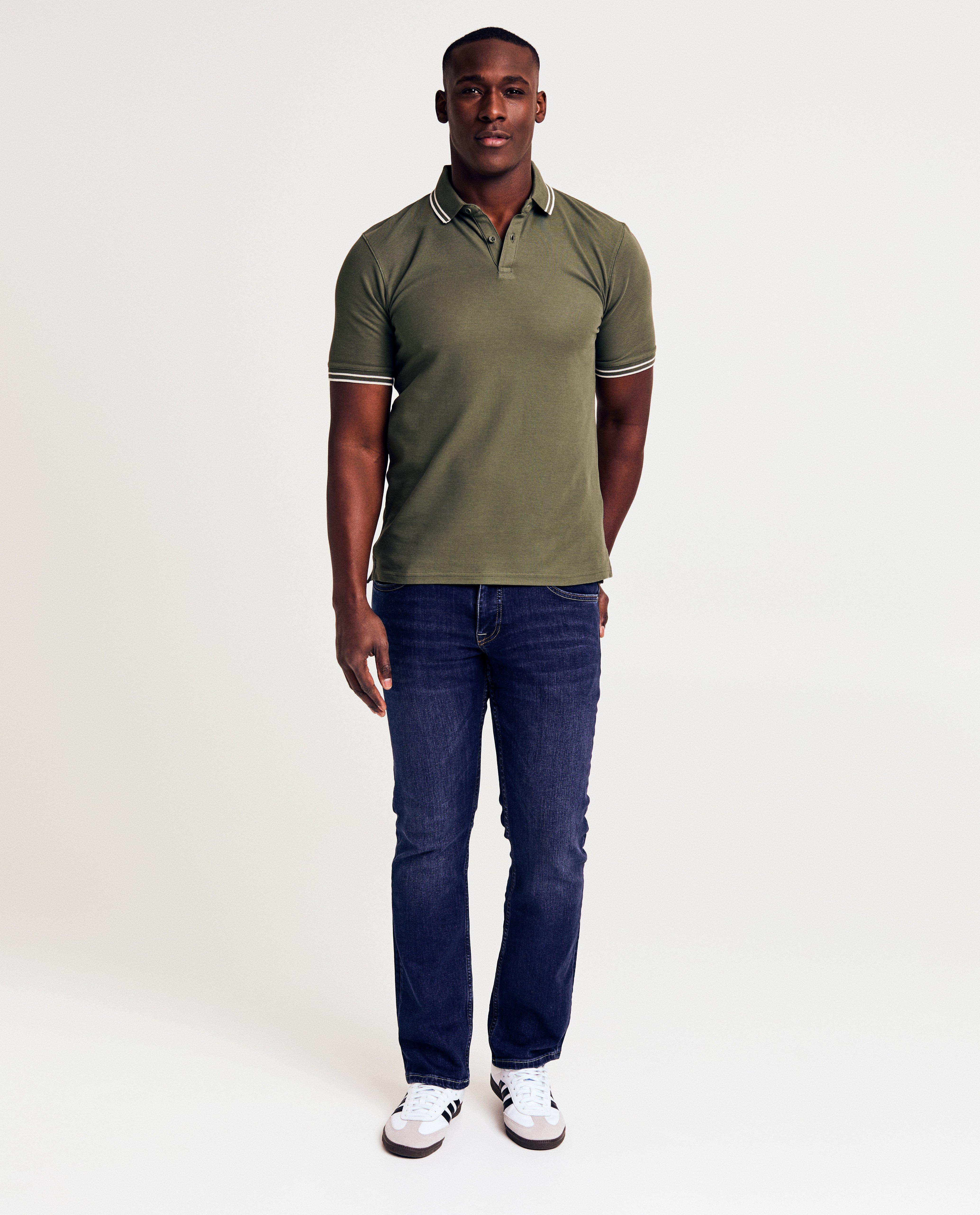 Donkerblauwe jeans, straight fit