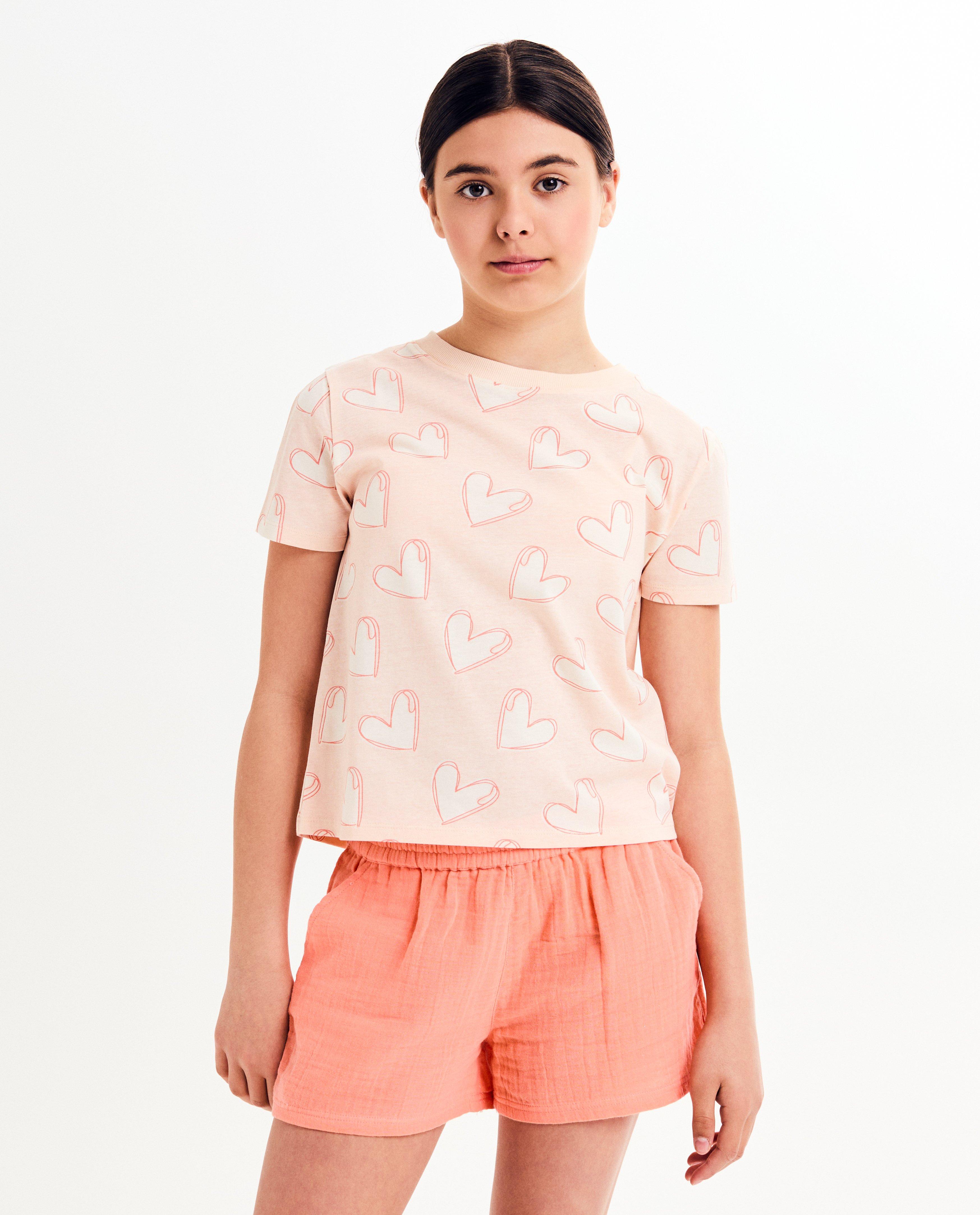 T-shirt met hartjesprint - null - Besties