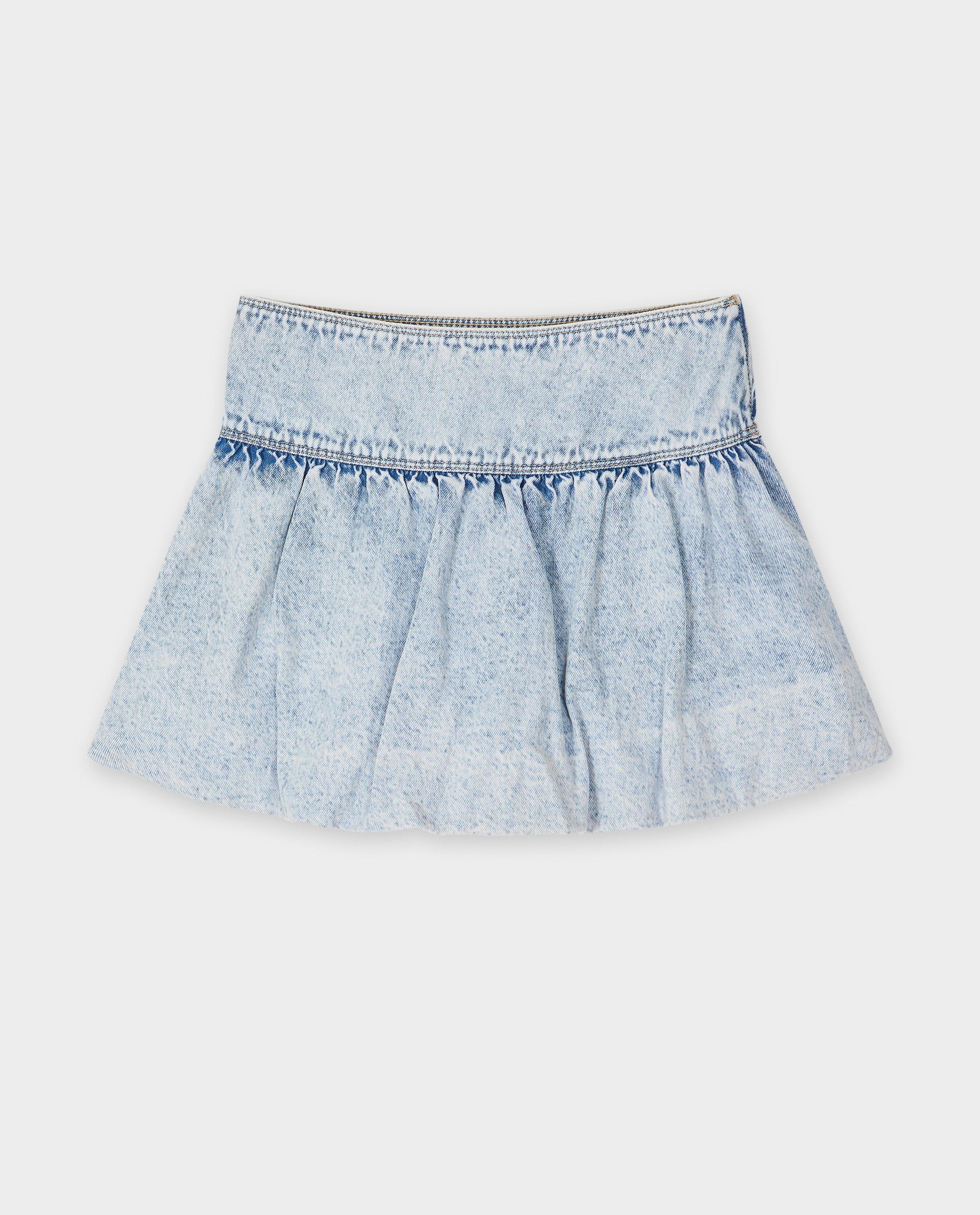 Rokken - Blauwe jeansrok, balloon fit