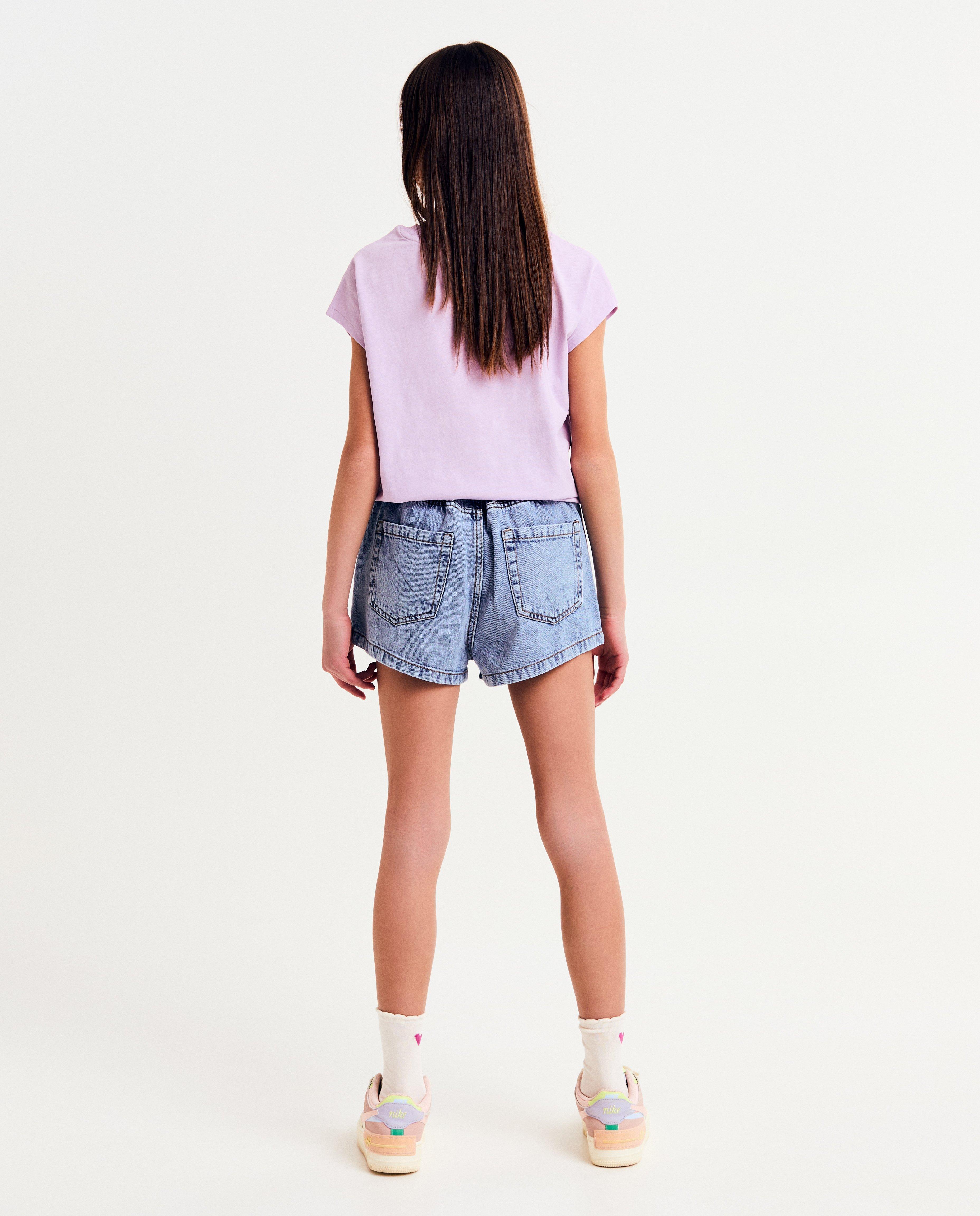 Shorten - Blauwe jeansshort, mom fit