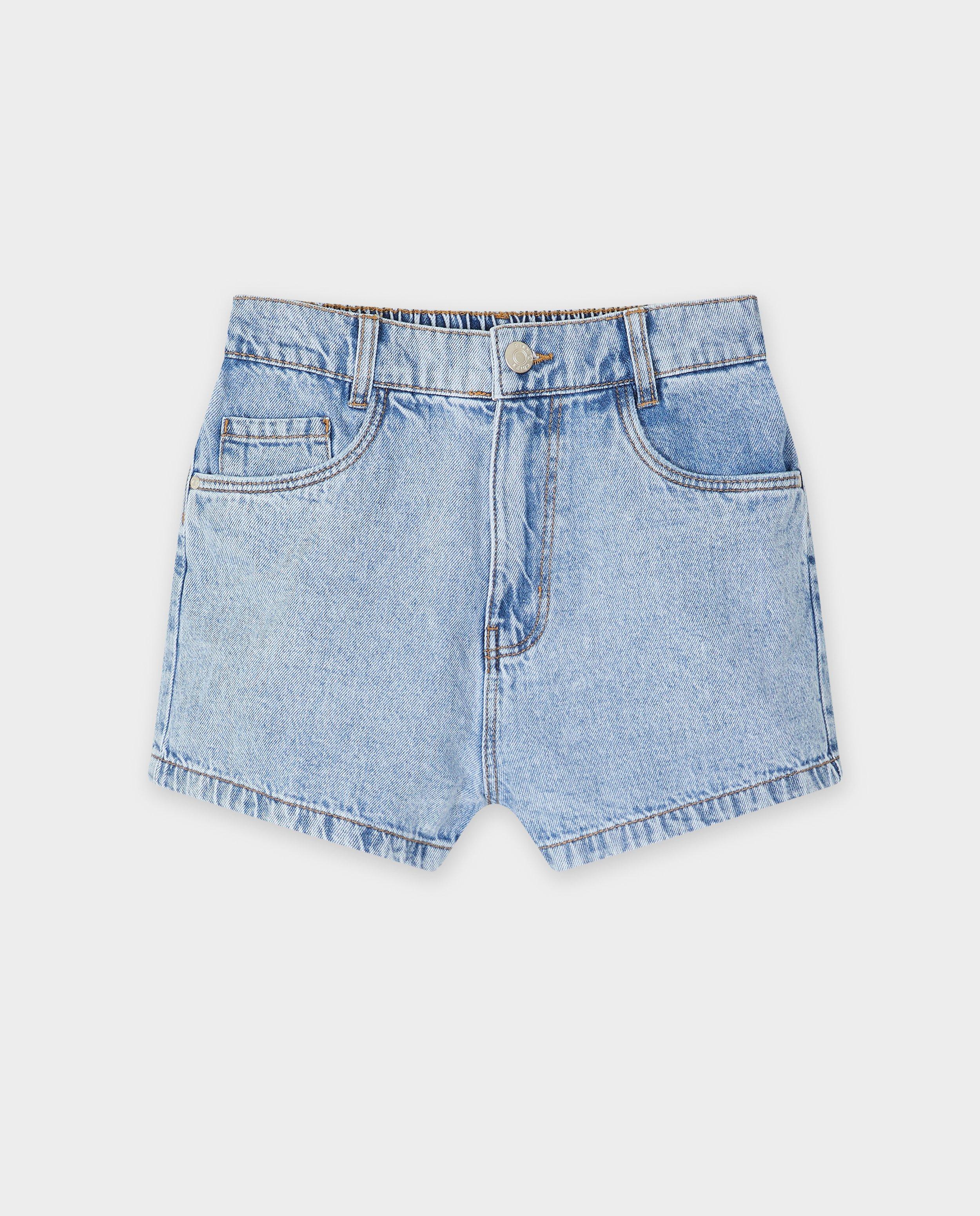 Shorten - Blauwe jeansshort, mom fit