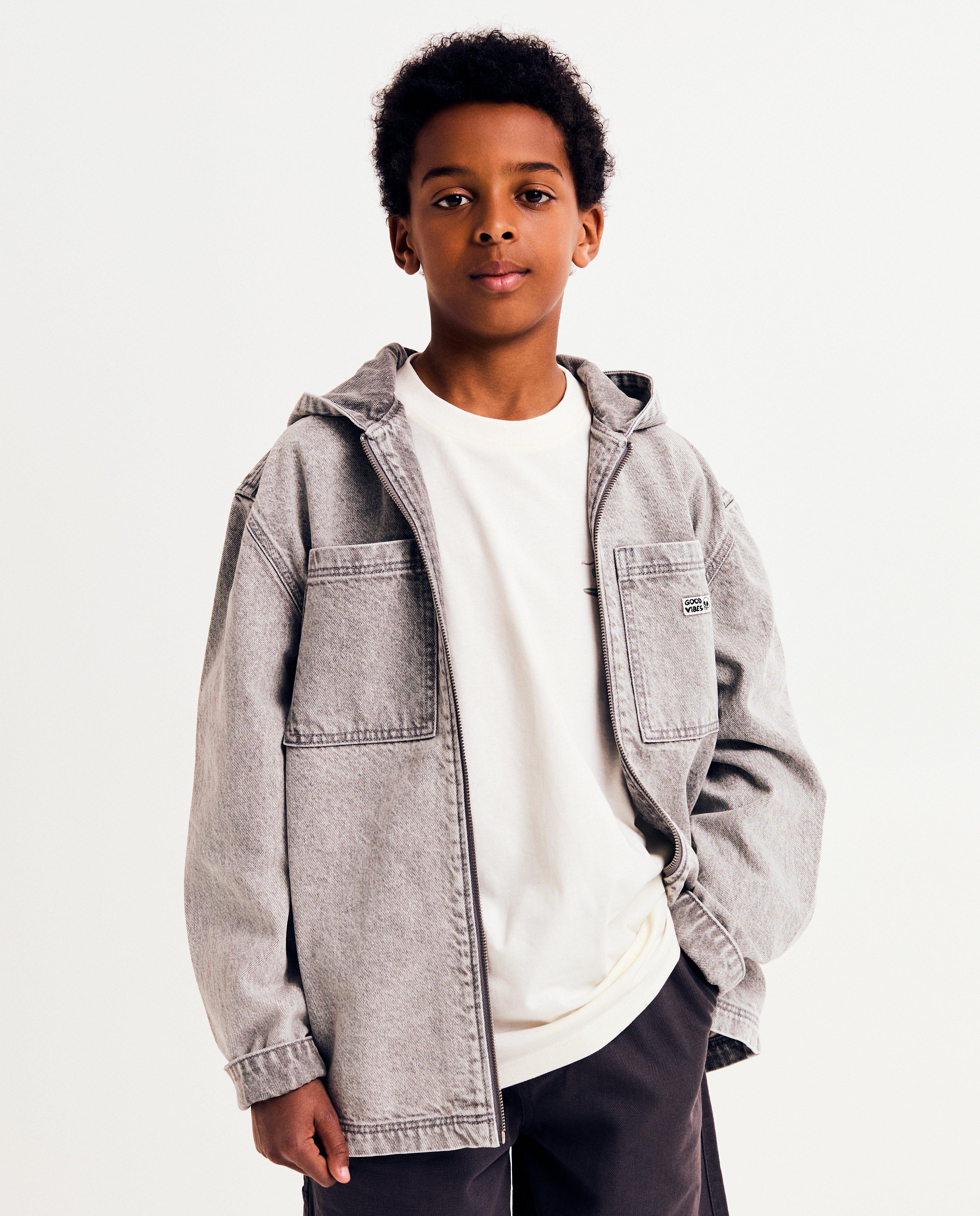 Grijs jeansvest met rits - null - Fish & Chips