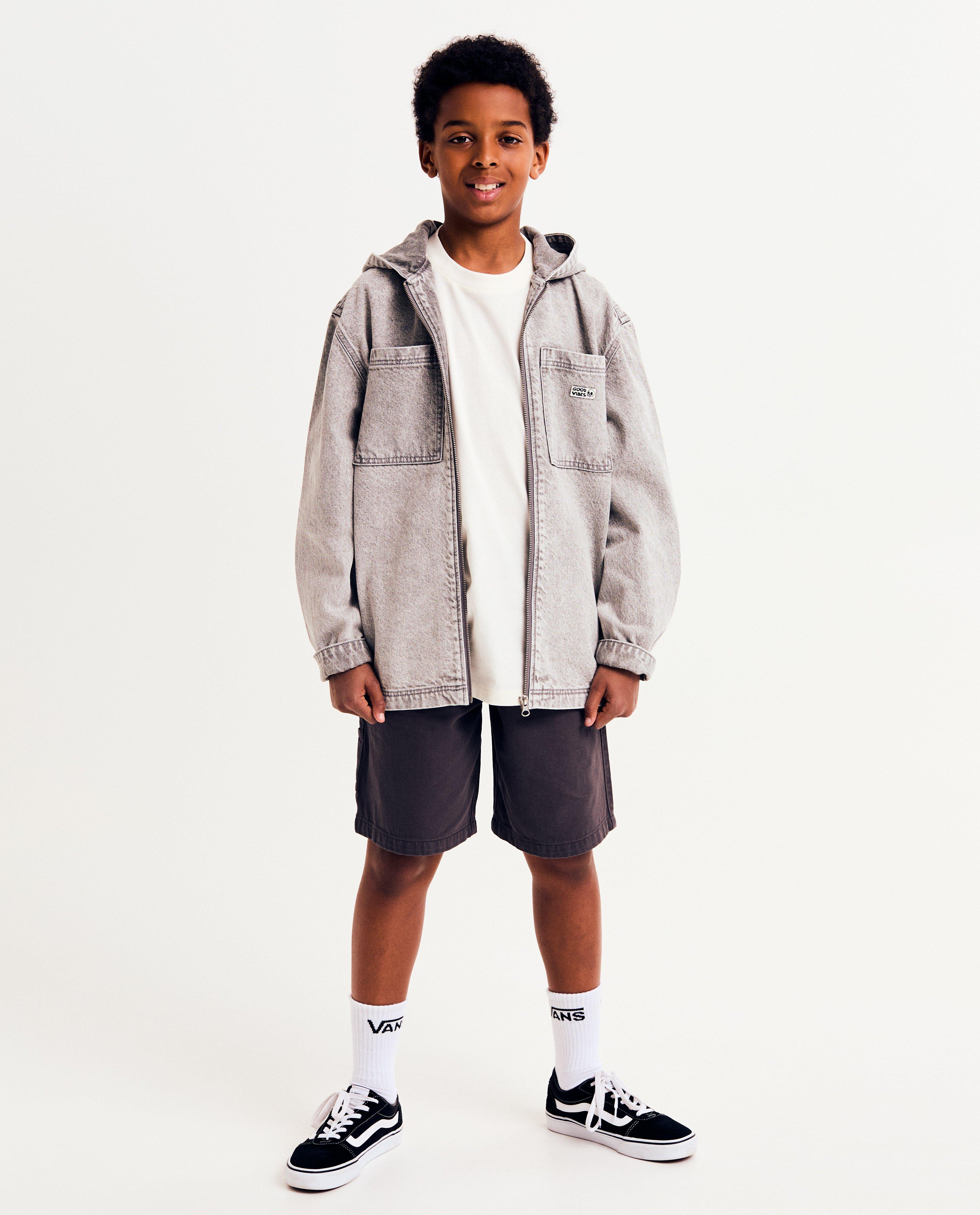 Cardigan - Grijs jeansvest met rits