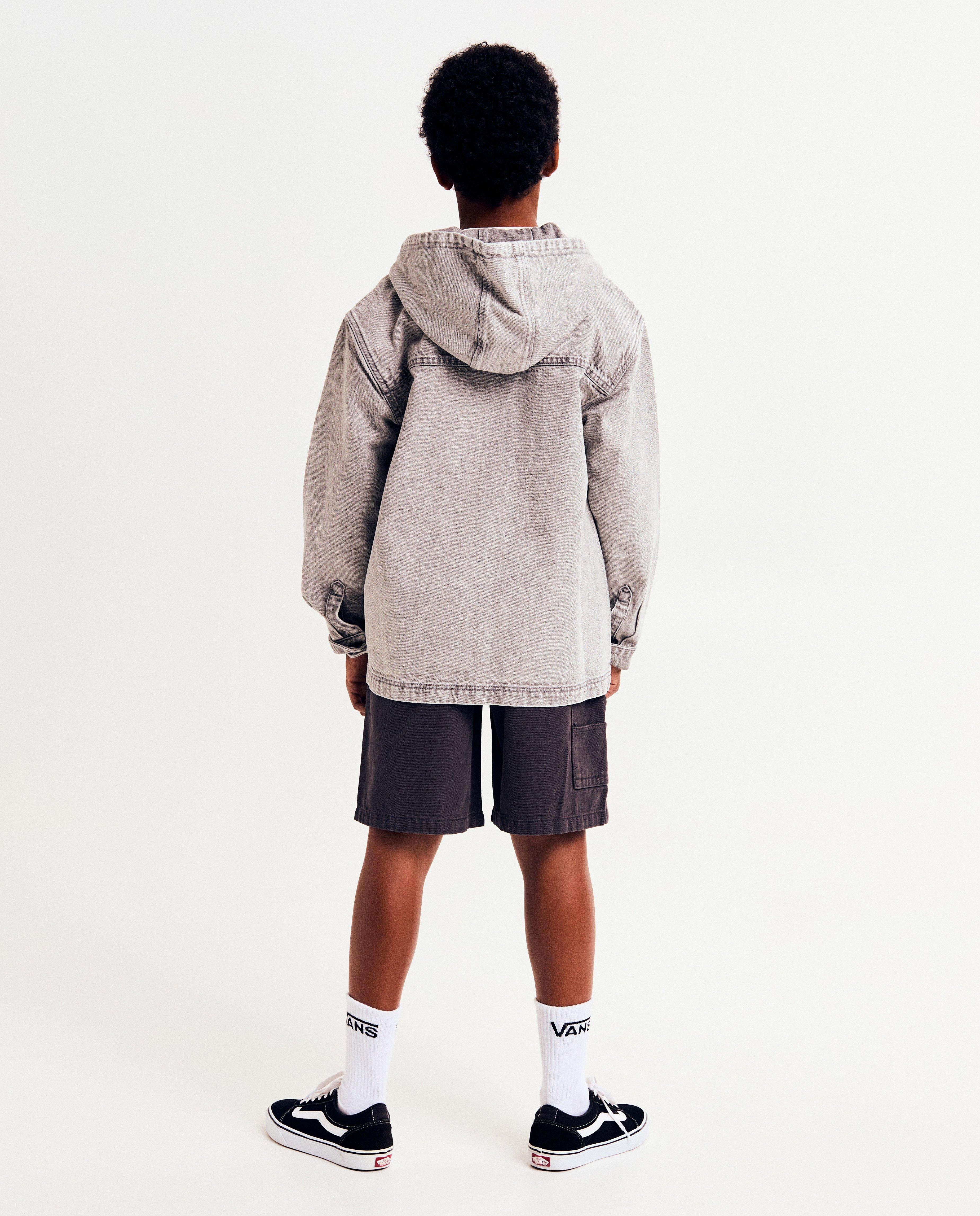 Cardigan - Grijs jeansvest met rits