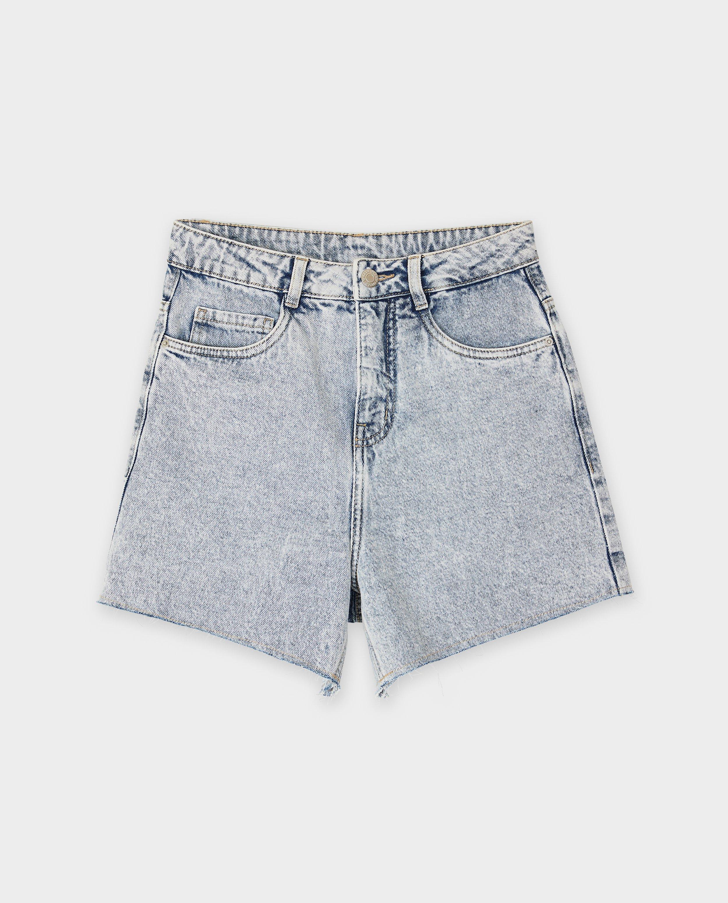 Shorten - Jeansshort met rafels