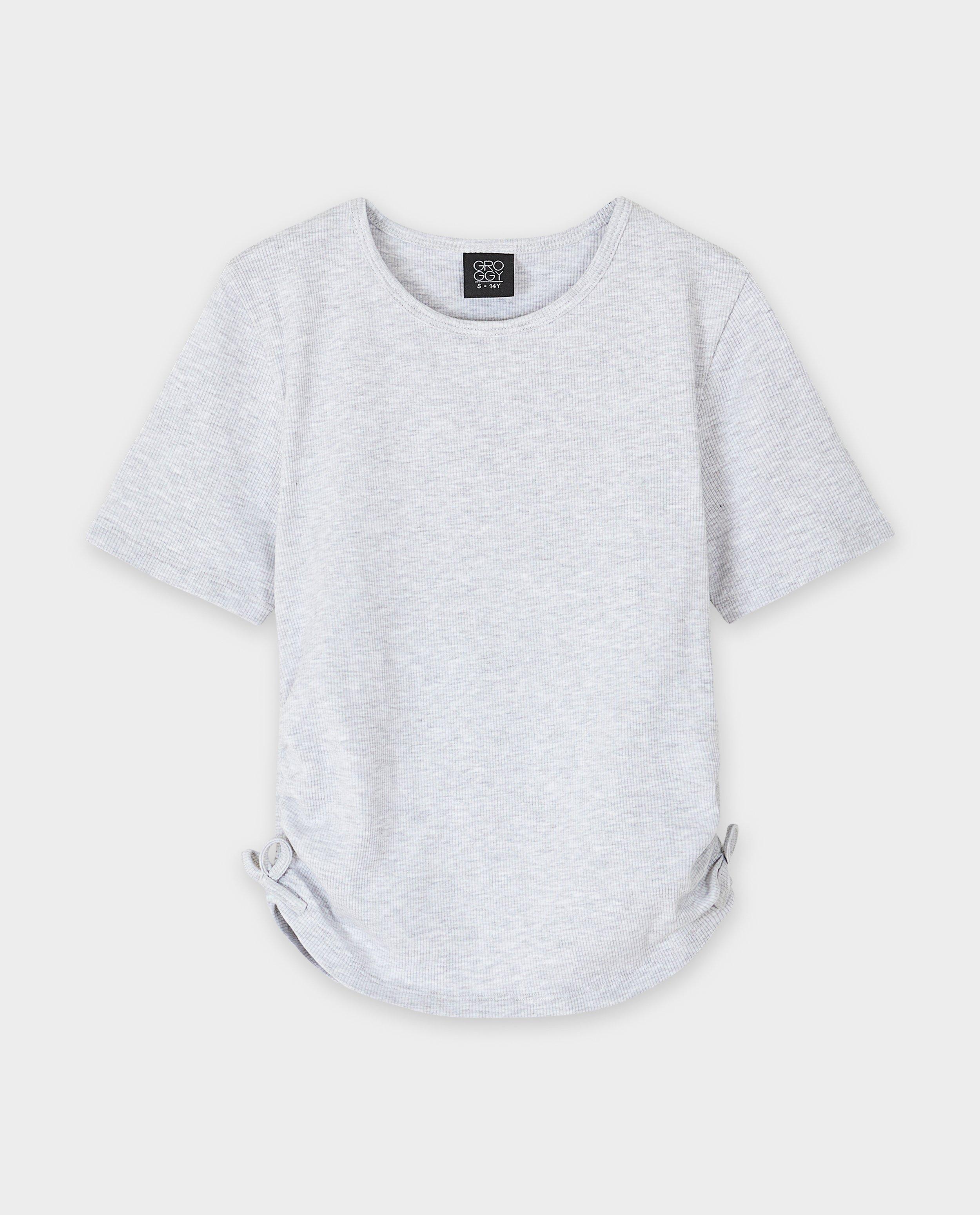 T-shirts - T-shirt met fijn ribpatroon