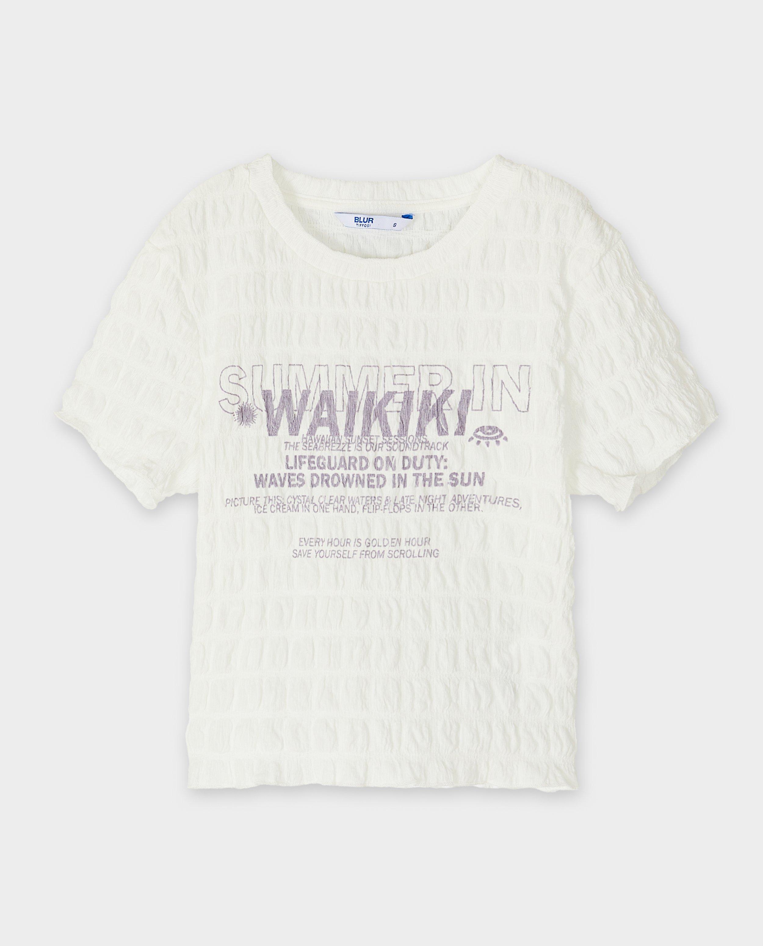 T-shirt met structuur - null - Blur by Tiffosi