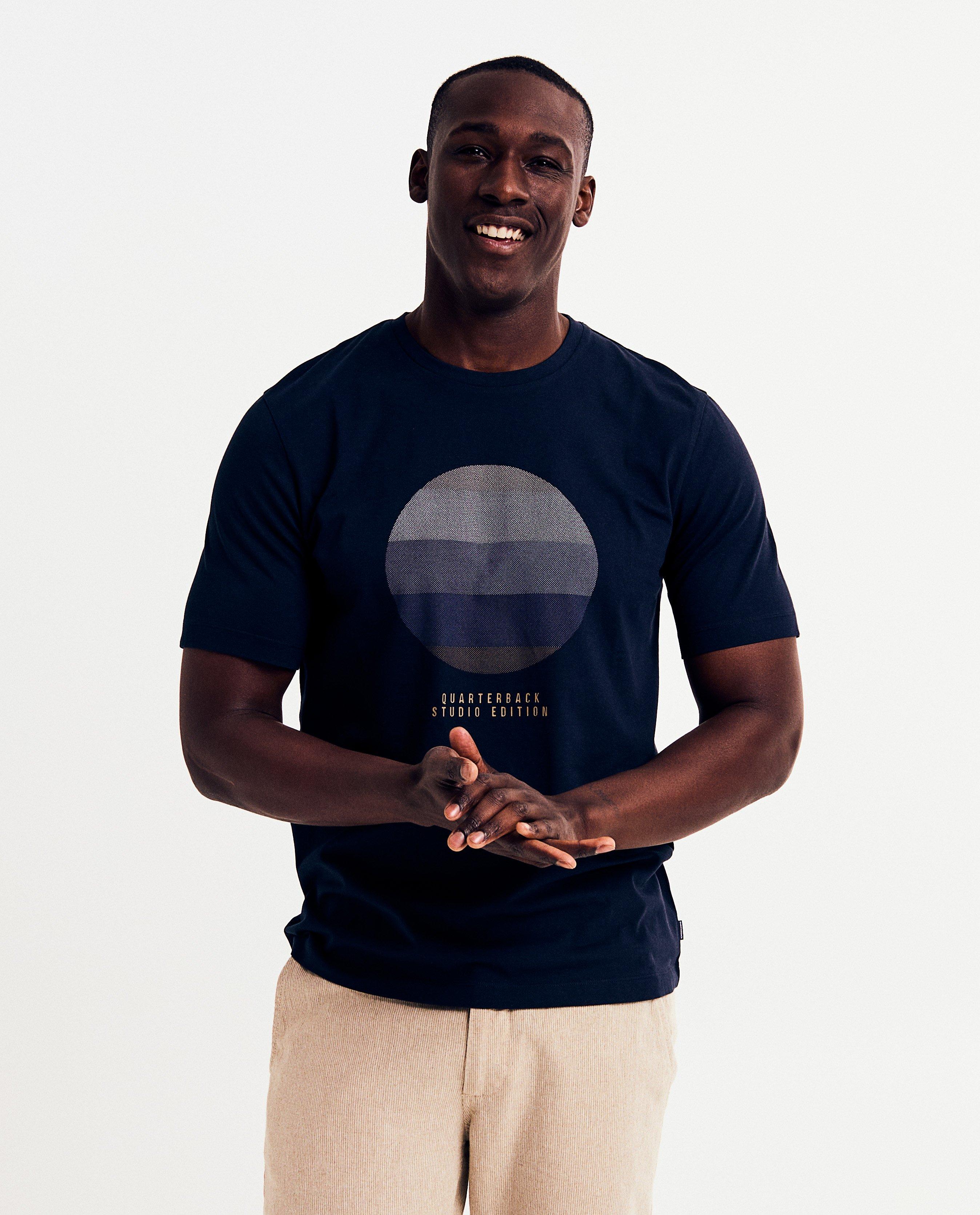 Biokatoenen T-shirt met print - null - Quarterback