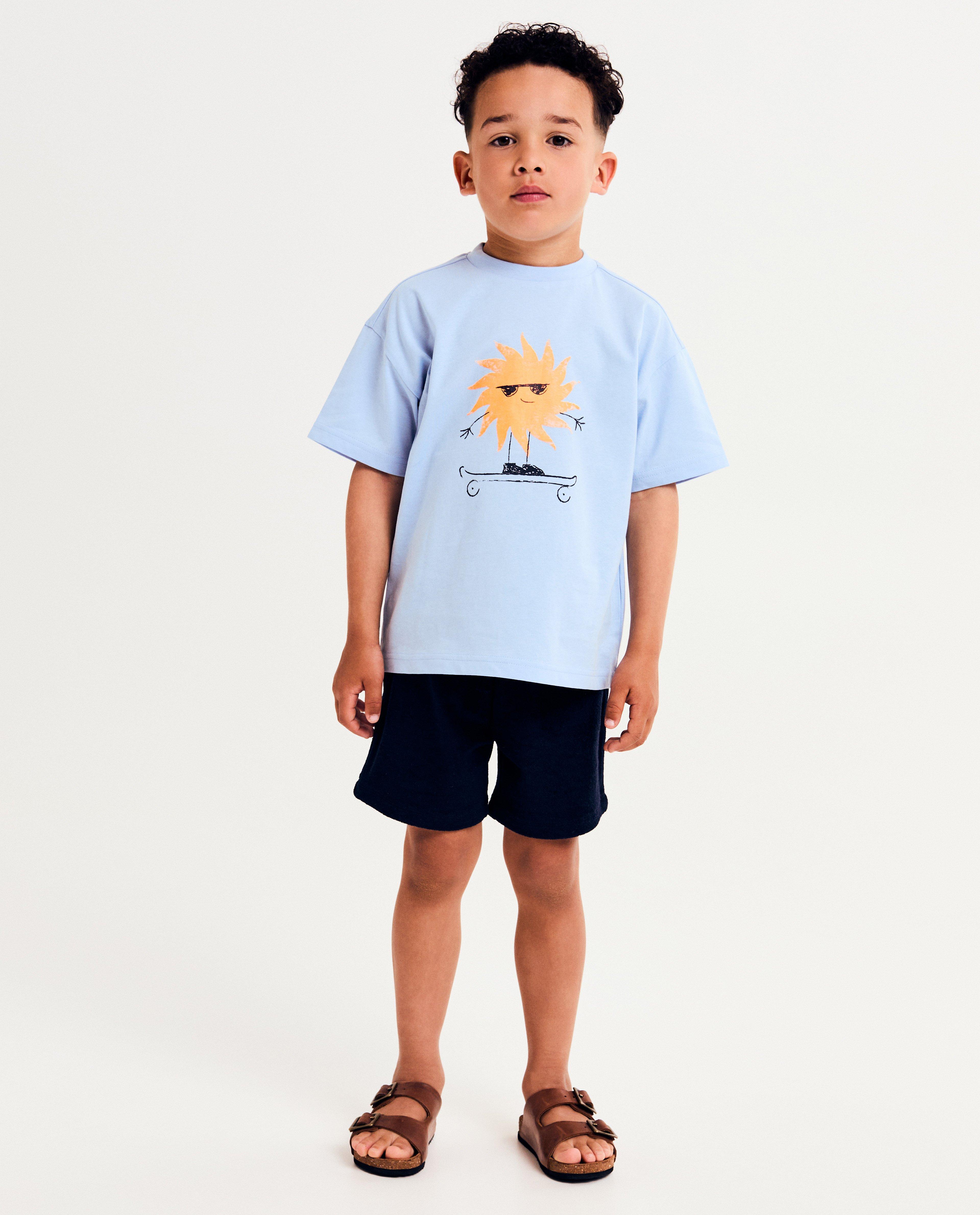 Blauwe short van badstof - null - Besties
