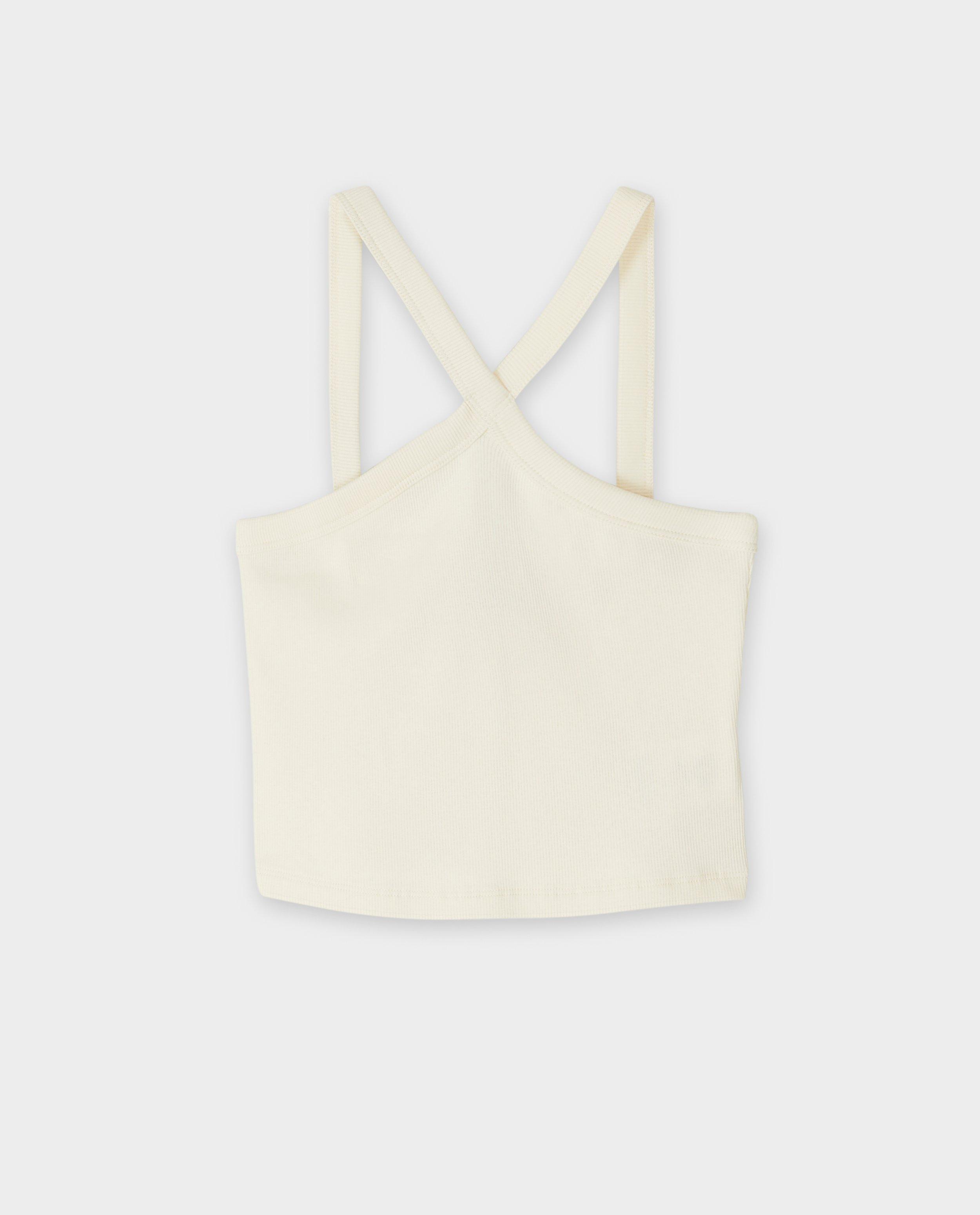 T-shirts - Top met fijn ribpatroon, cropped fit