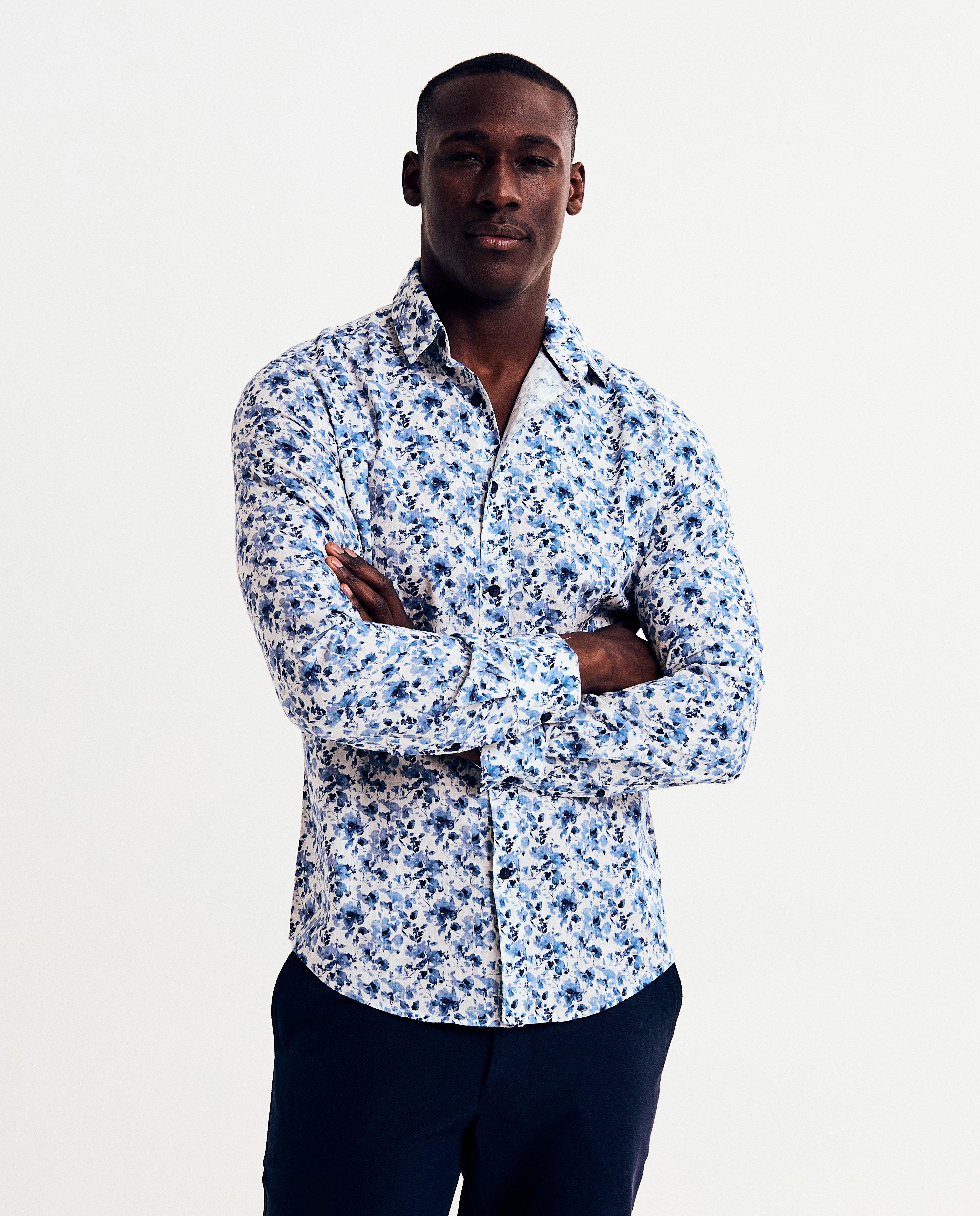 Hemd met bloemenprint, slim fit - null - Iveo