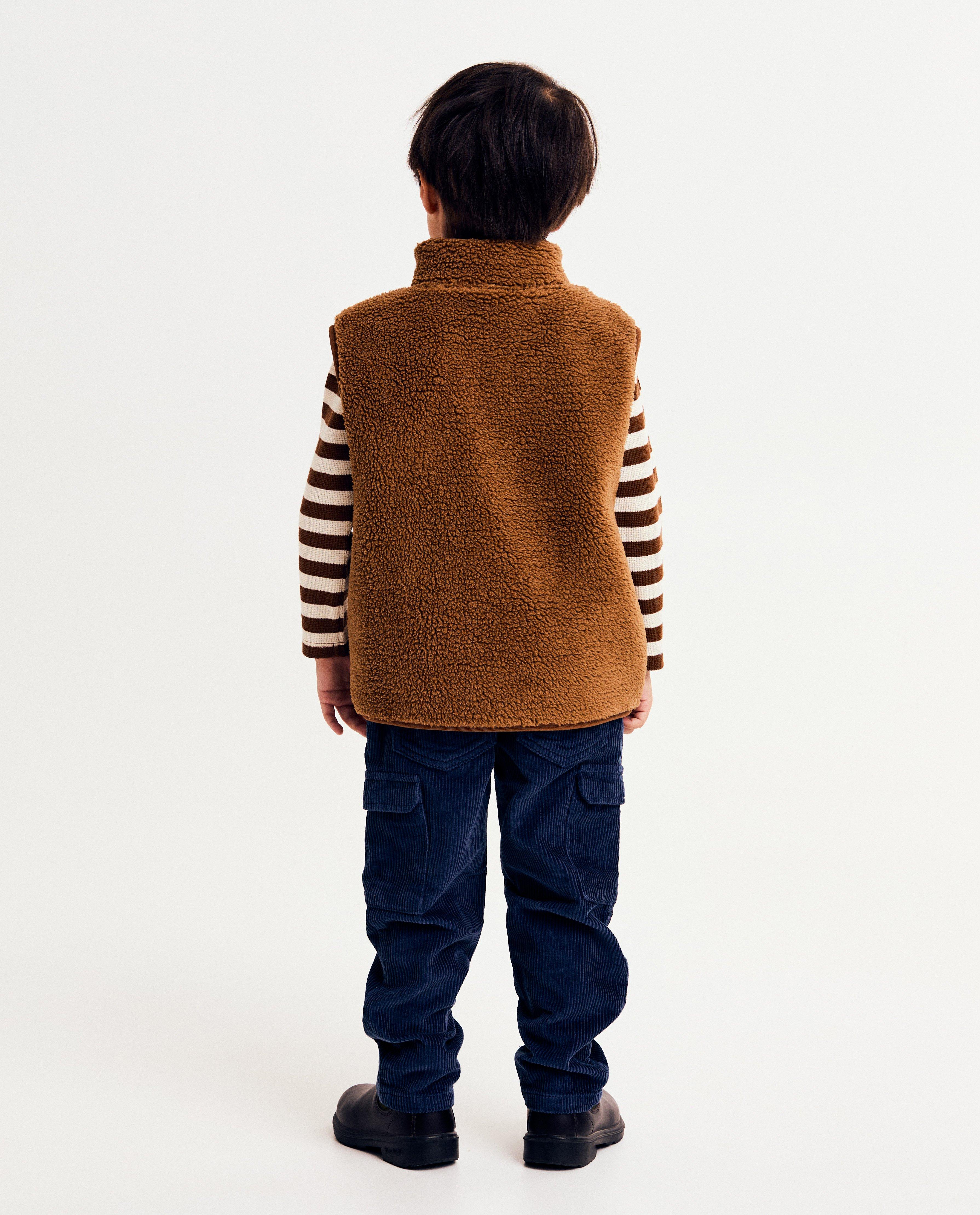 Cardigan - Teddy vest met color block