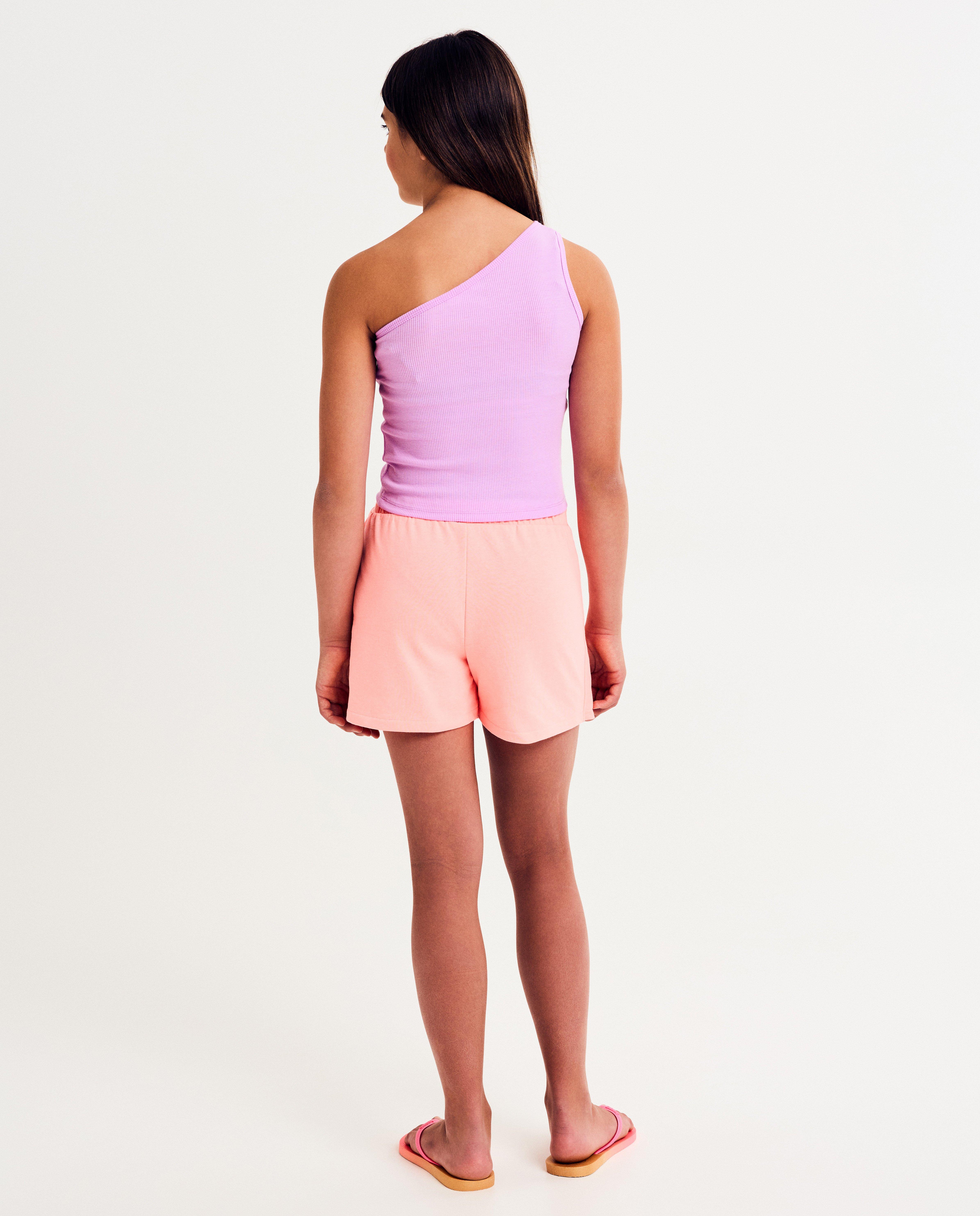T-shirts - Asymmetrische top met fijne rib